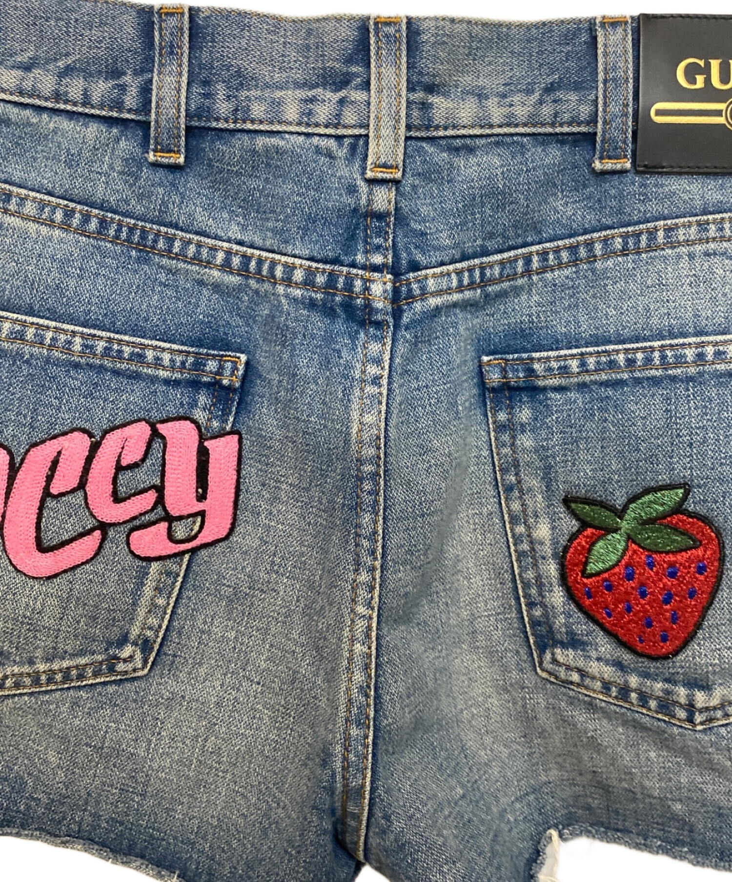 中古・古着通販】GUCCI (グッチ) デニムショートパンツ ブルー サイズ 