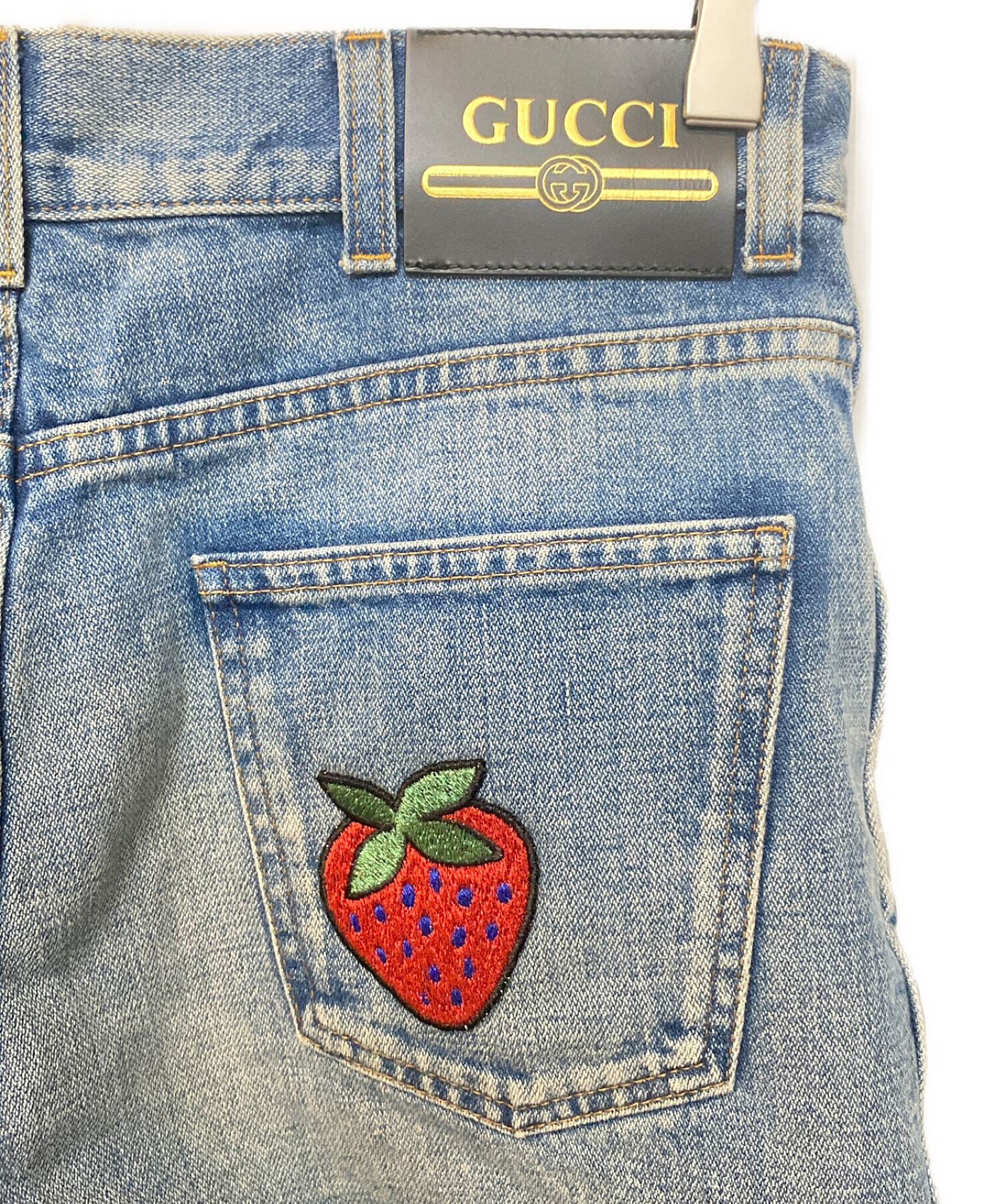中古・古着通販】GUCCI (グッチ) デニムショートパンツ ブルー サイズ