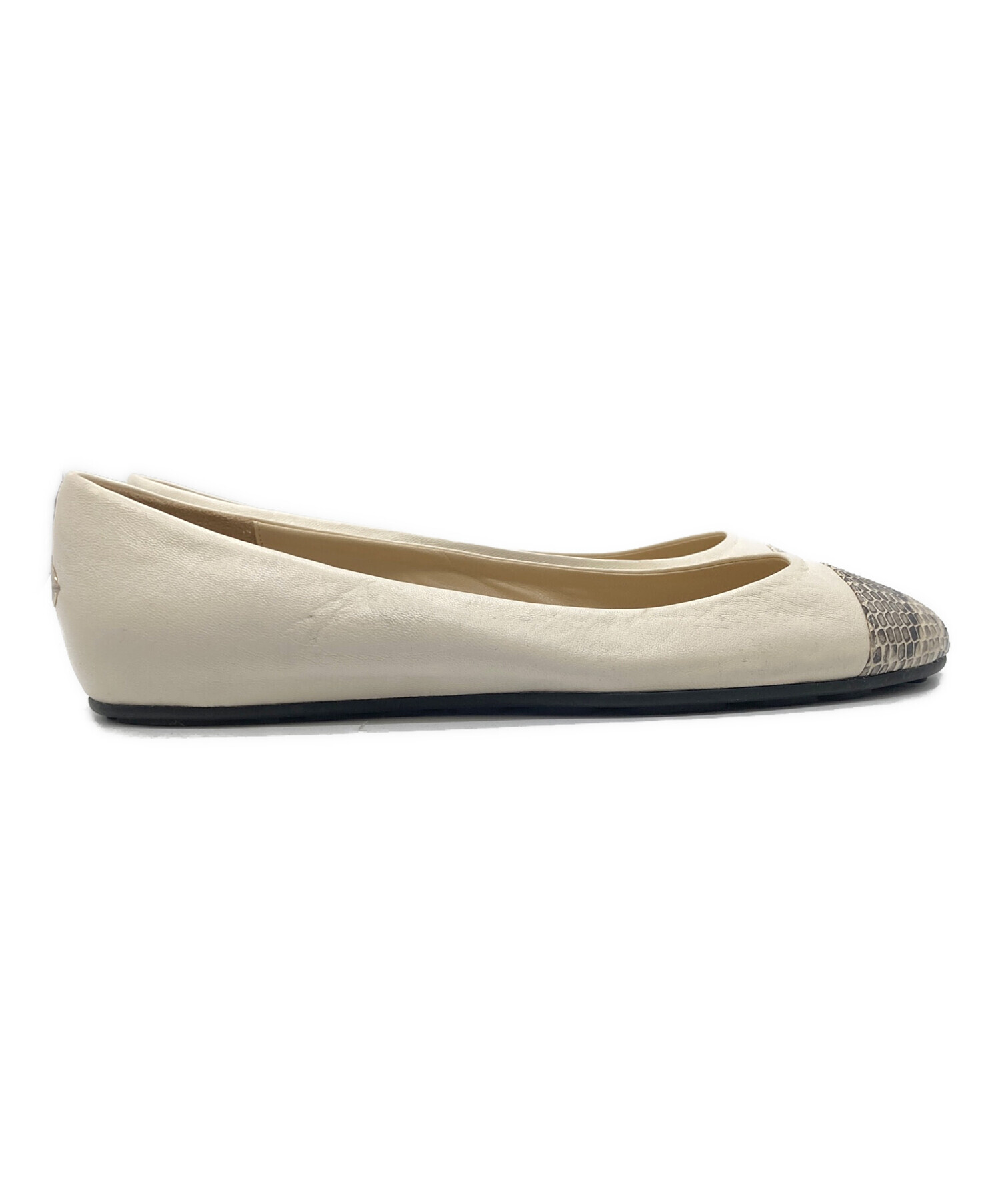 中古・古着通販】JIMMY CHOO (ジミーチュウ) パイソントゥー フラット 