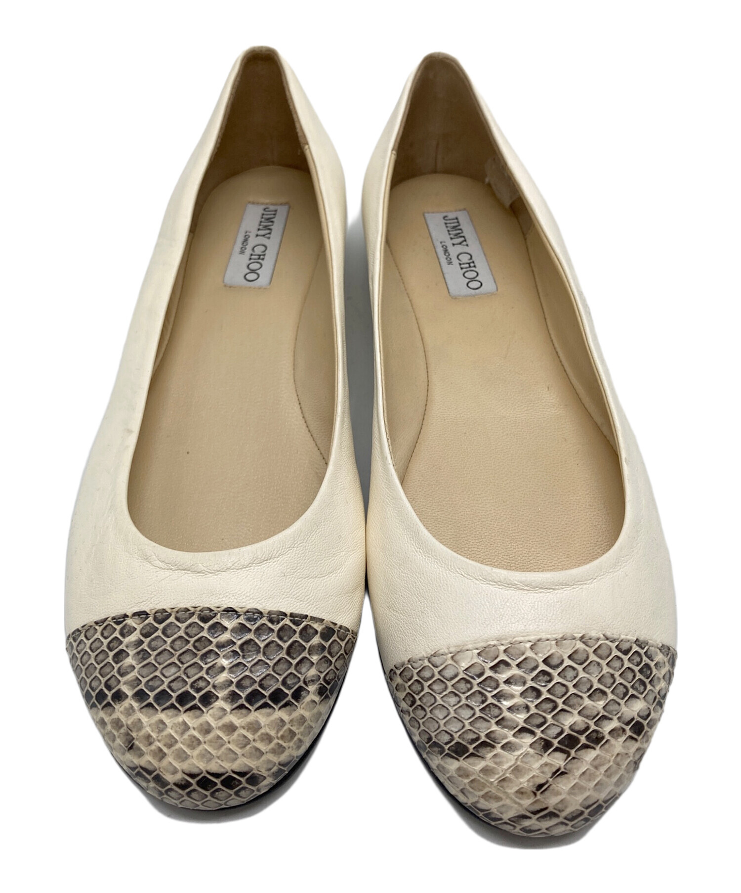 中古・古着通販】JIMMY CHOO (ジミーチュウ) パイソントゥー フラット 