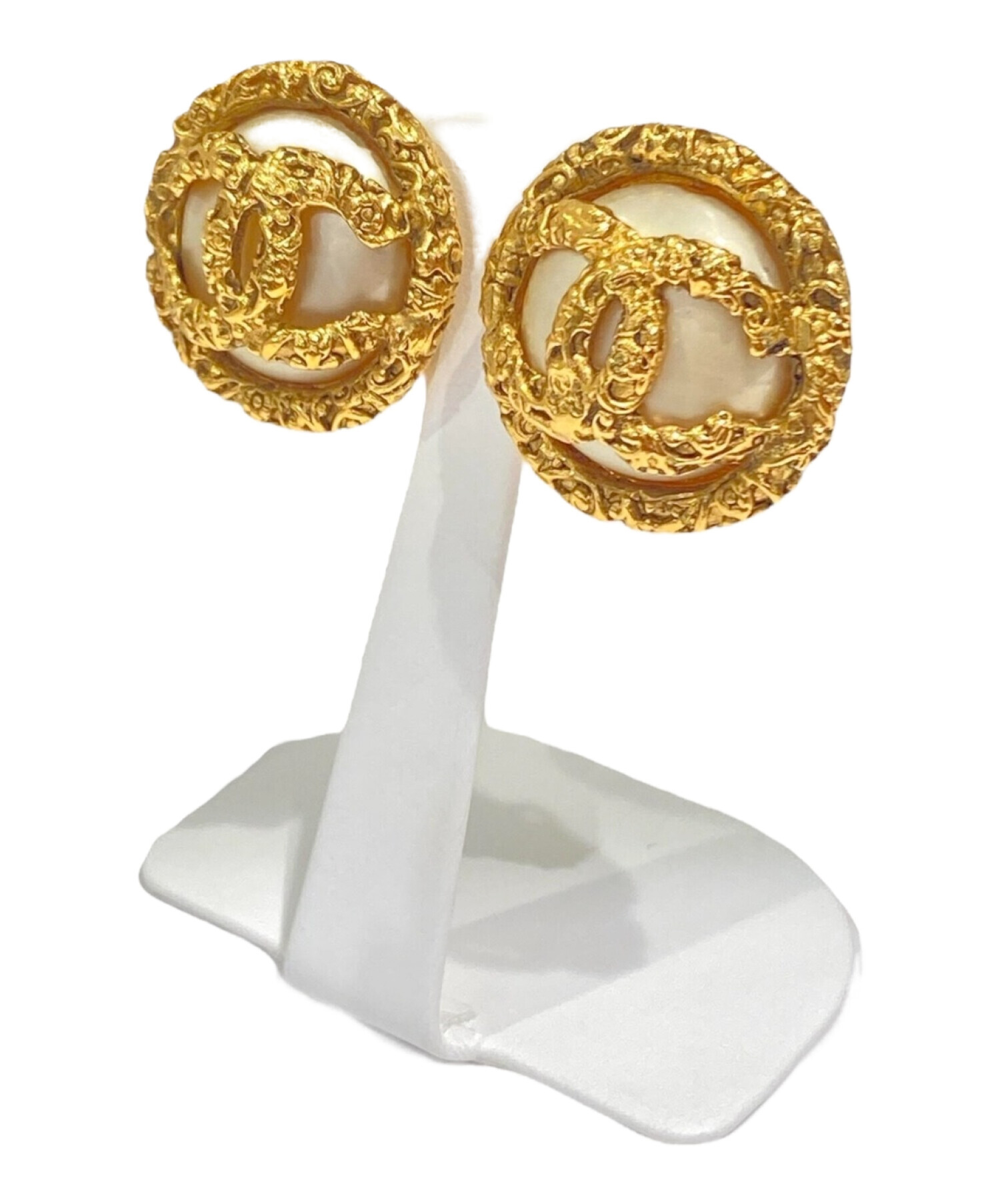 中古・古着通販】CHANEL (シャネル) 溶岩ココマークパールイヤリング