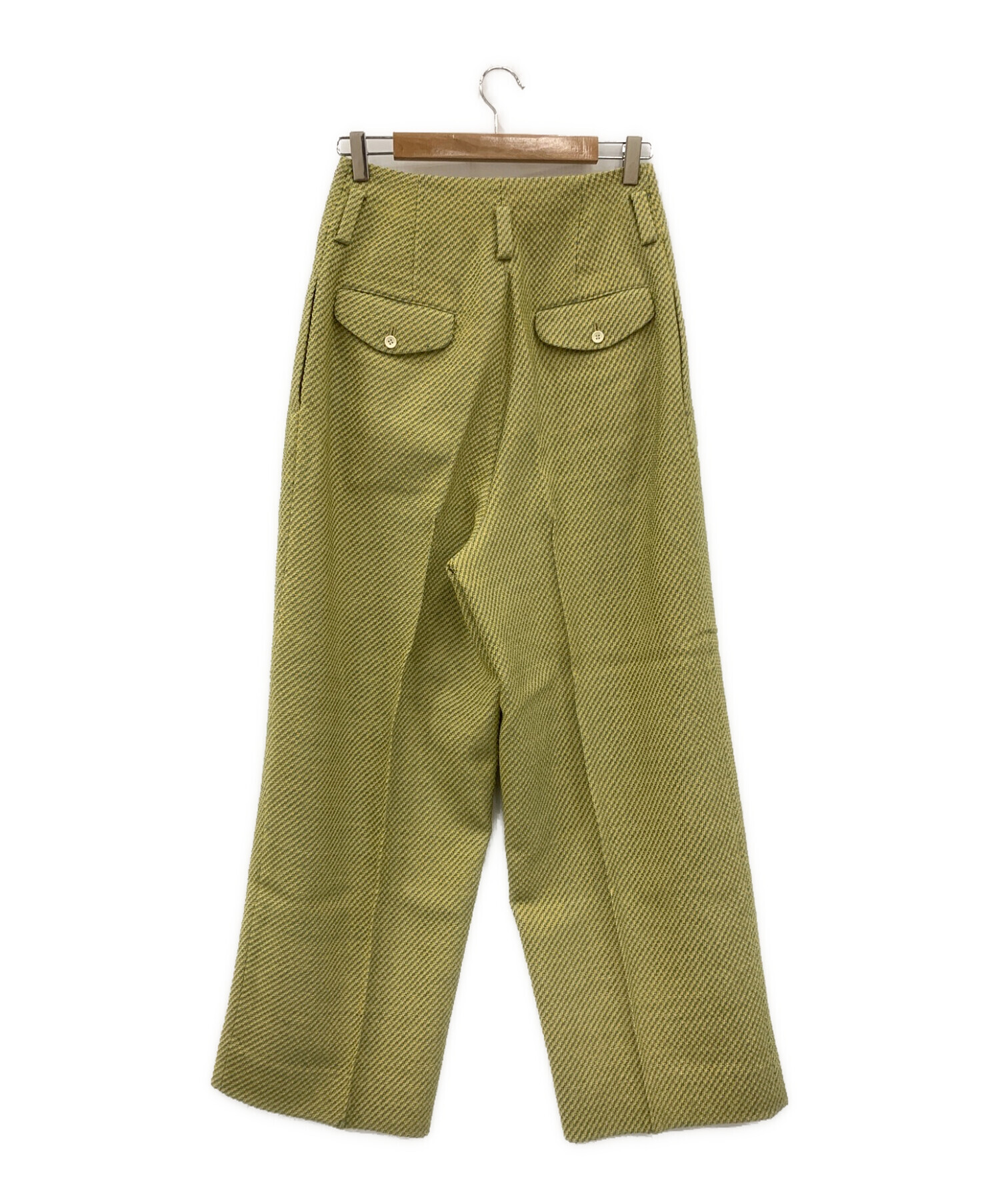 美品☆pelleqぺレック　ハイウエストバックギャザーデニムパンツ 38 美品☆pelleq ぺレック ハイウエスト バックギャザー デニムパンツ 38