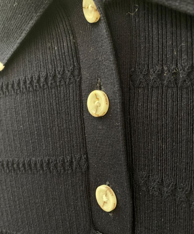 中古・古着通販】ADEAM (アディアム) ドッキングニットシャツ ネイビー