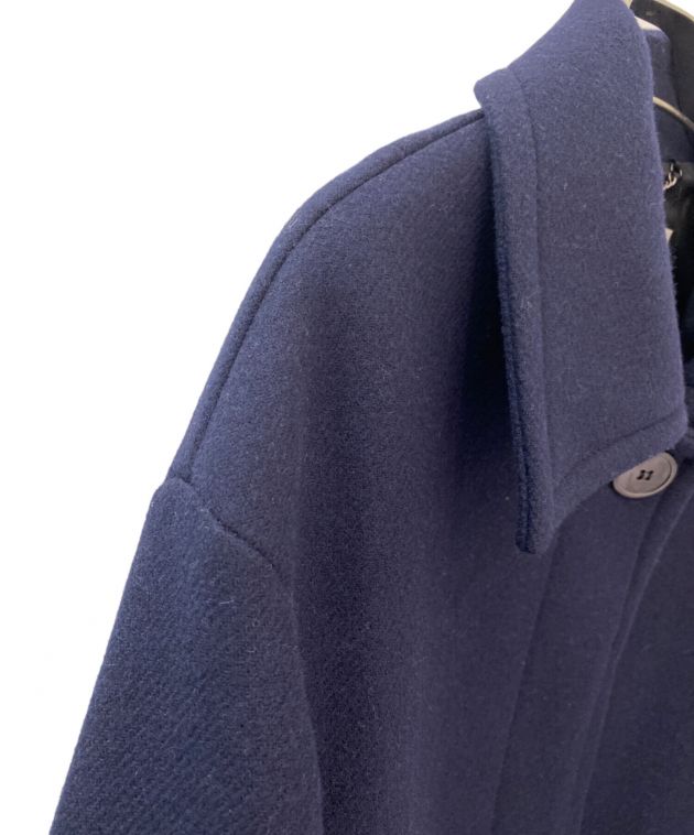 DRIES VAN NOTEN ネイビー ステンカラーコート 中古・古着通販】DRIES VAN NOTEN (ドリスヴァンノッテン) ウール