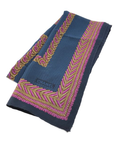 中古・古着通販】CHANEL (シャネル) スカーフ ブルー×ピンク｜ブランド