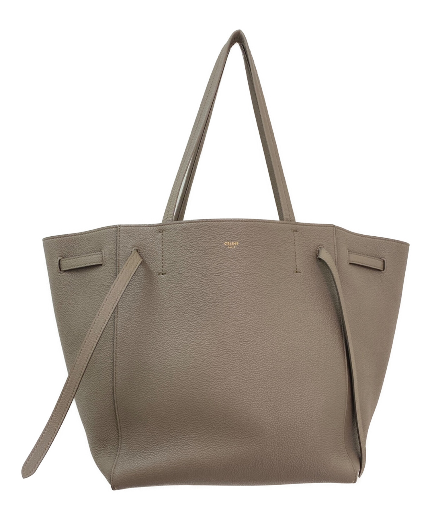 CELINE セリーヌ カバファントム 旧ロゴ トートバッグ グレージュ 中古・古着通販】CELINE (セリーヌ) カバファントムスモール