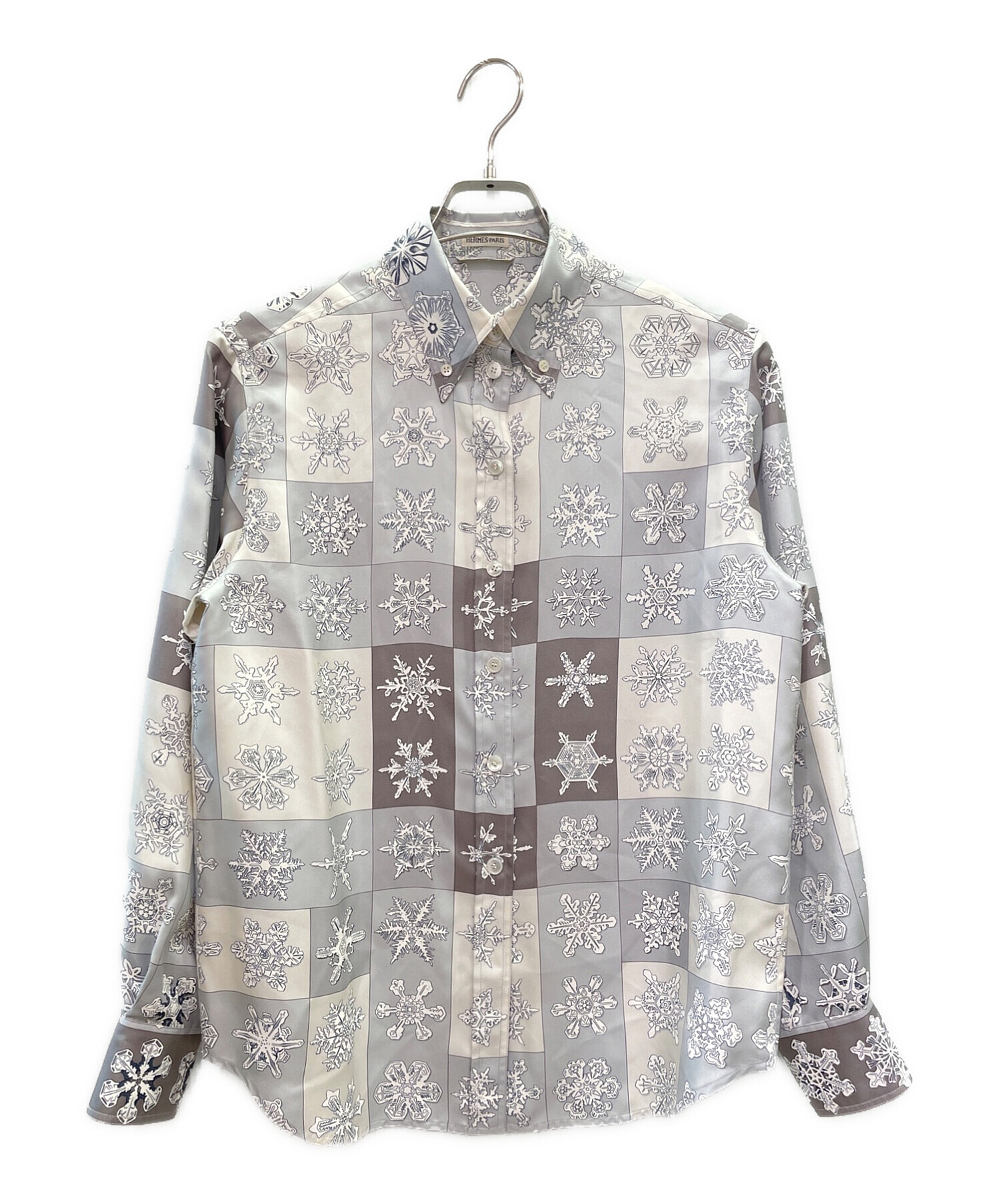 エルメス　シャツ ニットスリーブ HERMES　マルジェラ期　シルク　切り替え エルメス シャツ ニットスリーブ HERMES マルジェラ期 シルク 切り替え