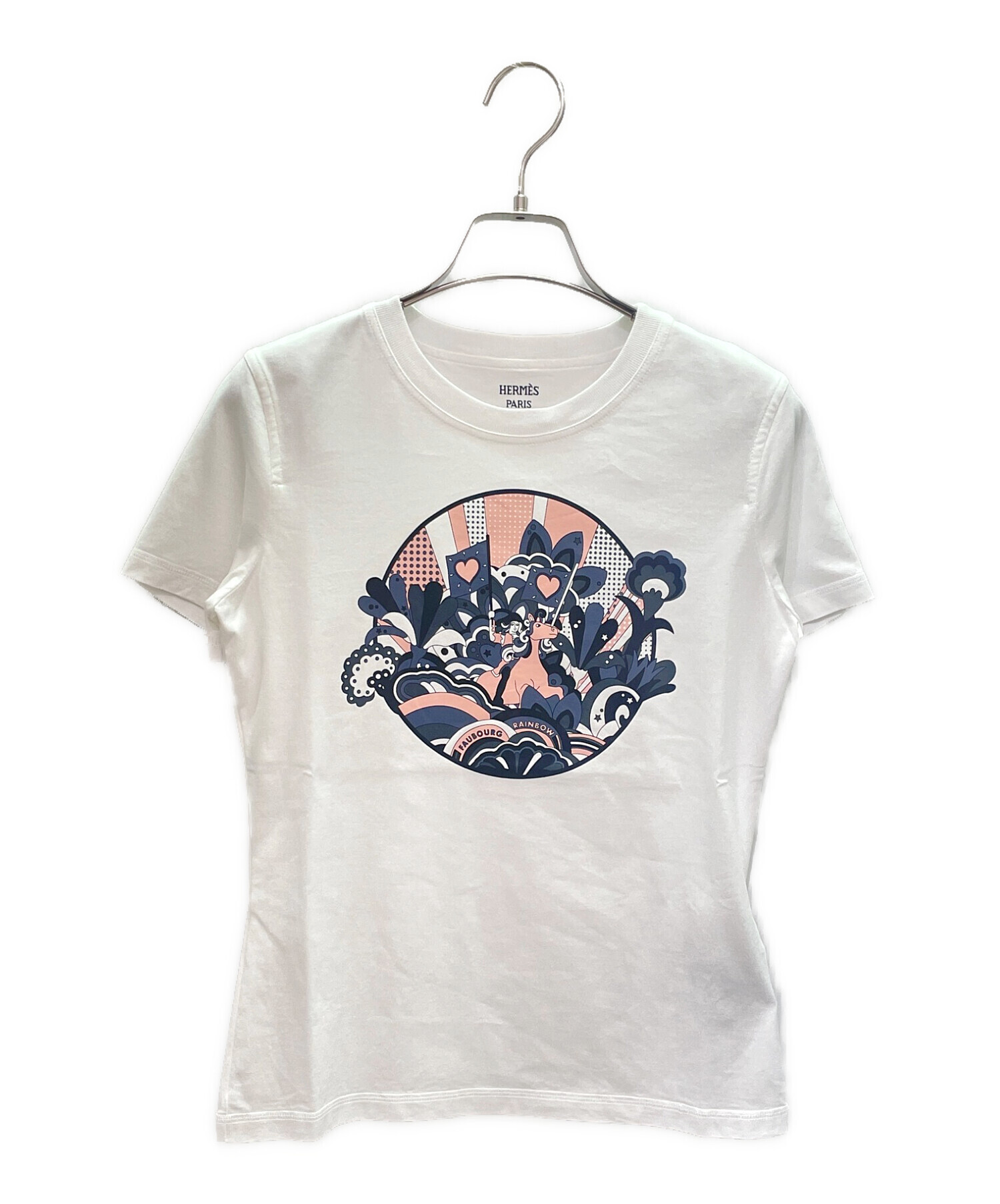中古・古着通販】HERMES (エルメス) カルトゥッシュ Tシャツ ホワイト 