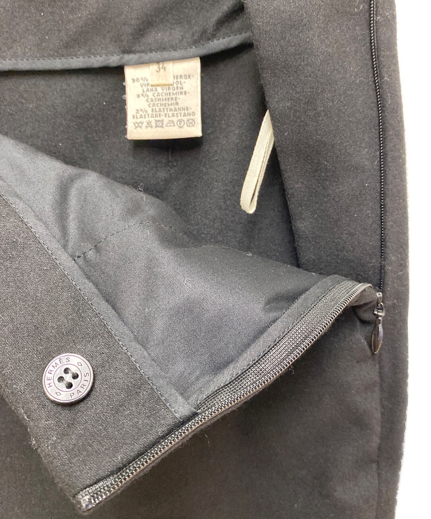 中古・古着通販】HERMES (エルメス) センタープレスパンツ ブラック