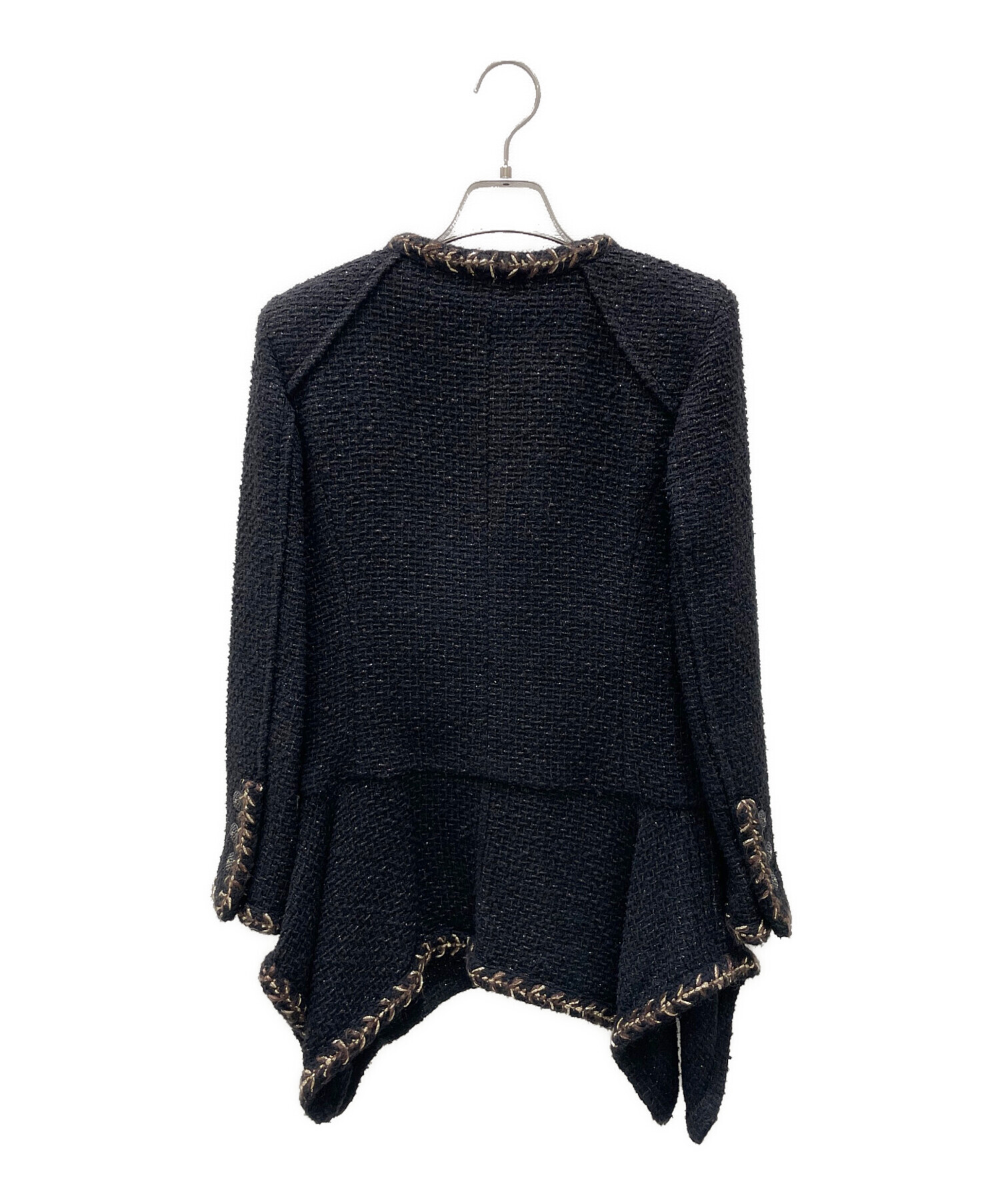中古・古着通販】CHANEL (シャネル) ノーカラージャケット ブラック
