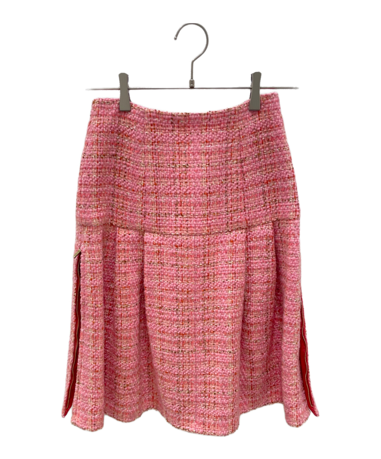 中古・古着通販】CHANEL (シャネル) ツイードスカート ピンク サイズ