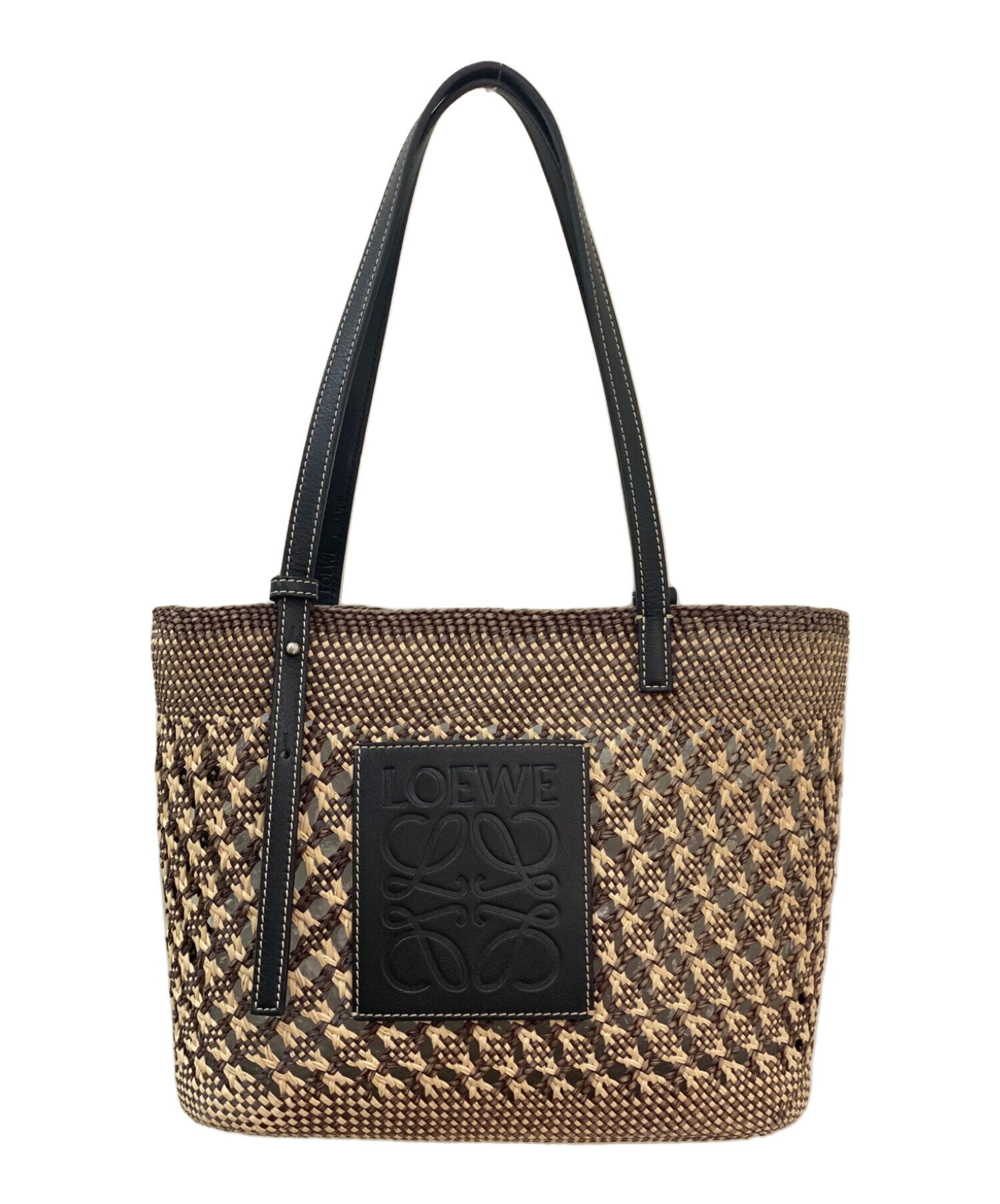 中古・古着通販】LOEWE (ロエベ) スクエアバスケットバッグ ブラック 