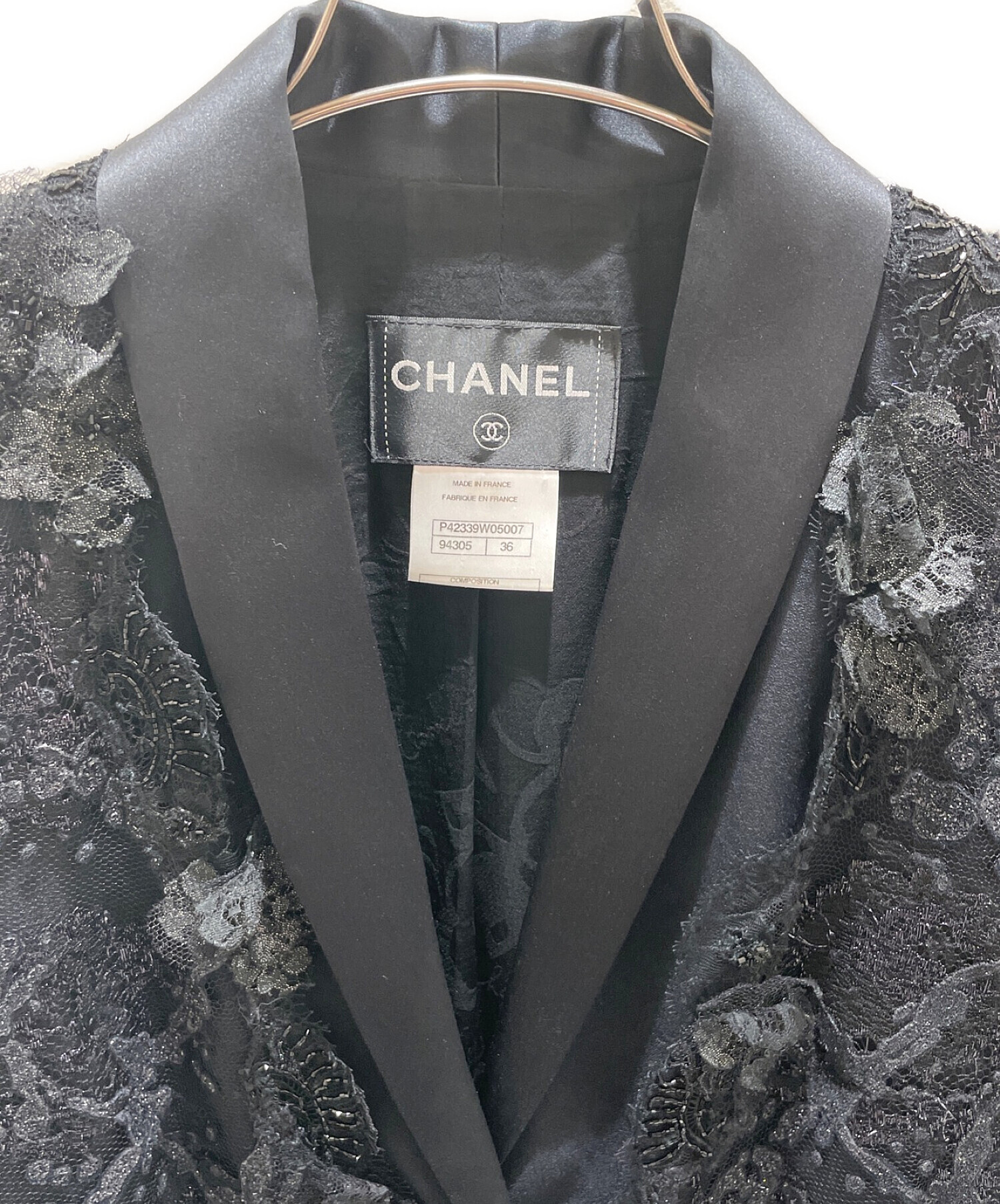 中古・古着通販】CHANEL (シャネル) レーステーラードジャケット