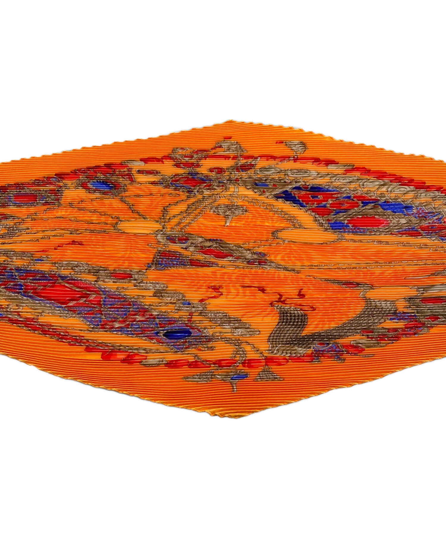 中古・古着通販】HERMES (エルメス) プリーツスカーフ オレンジ