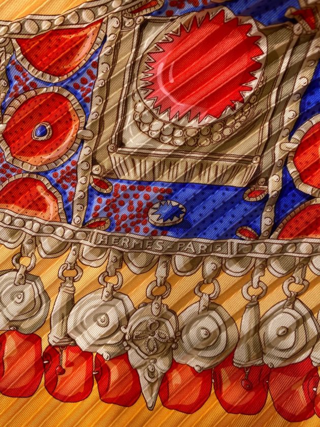 中古・古着通販】HERMES (エルメス) プリーツスカーフ オレンジ