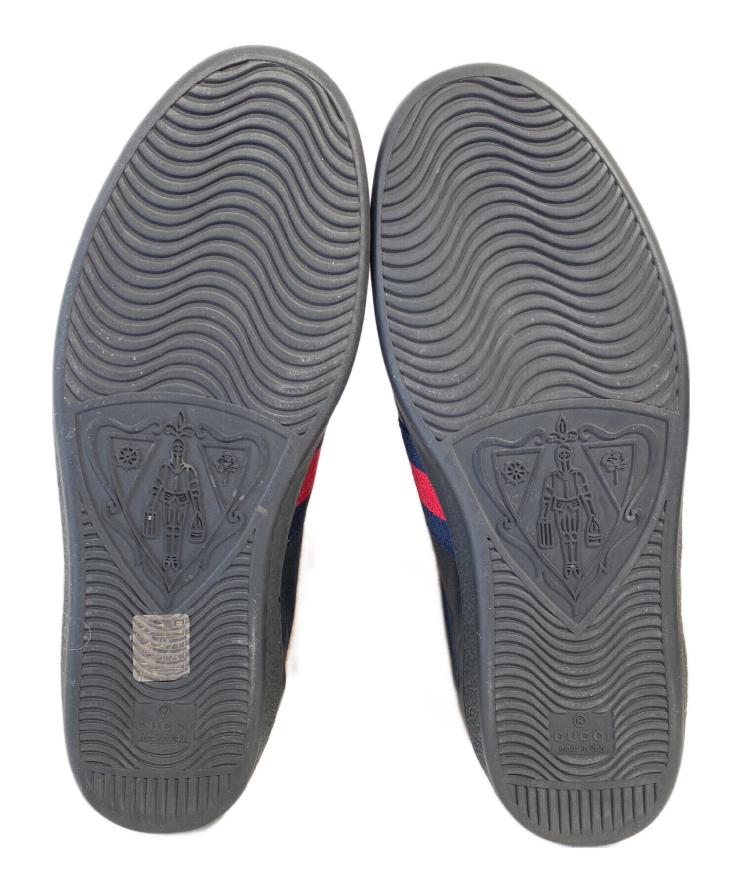 中古・古着通販】GUCCI (グッチ) ファー付レザーハイカットスニーカー 