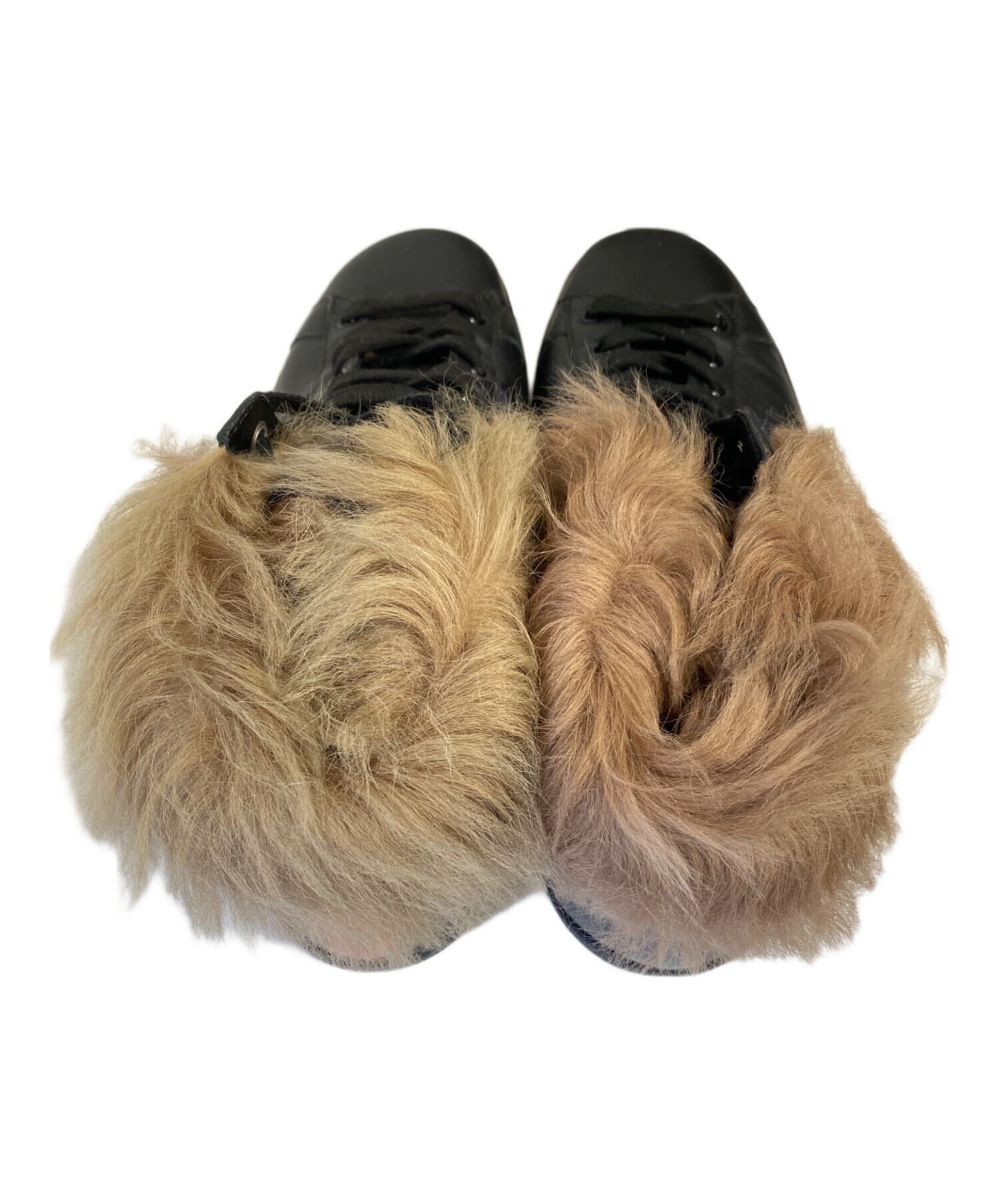 中古・古着通販】GUCCI (グッチ) ファー付レザーハイカットスニーカー 