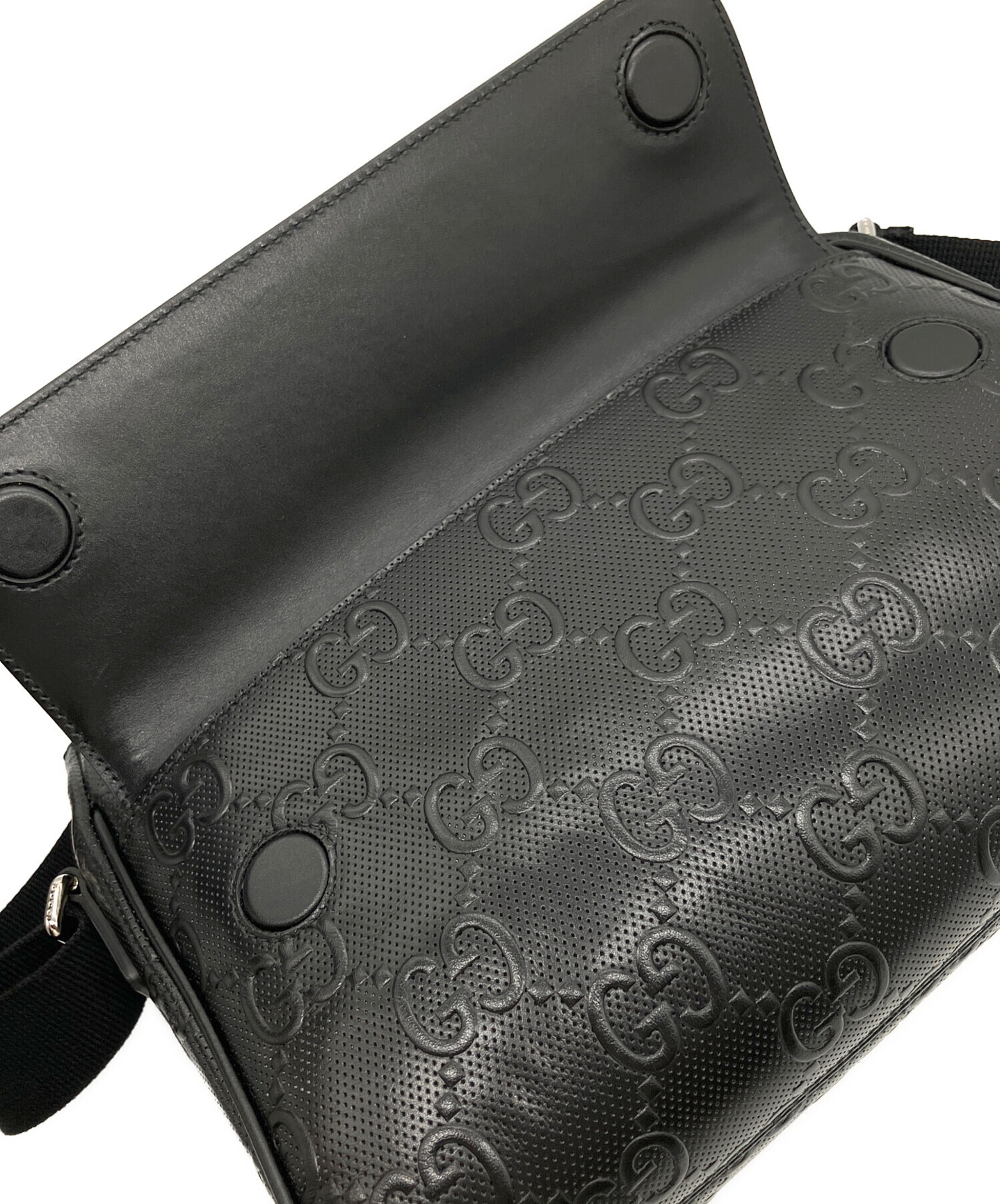 中古・古着通販】GUCCI (グッチ) エンボスメッセンジャー ショルダー