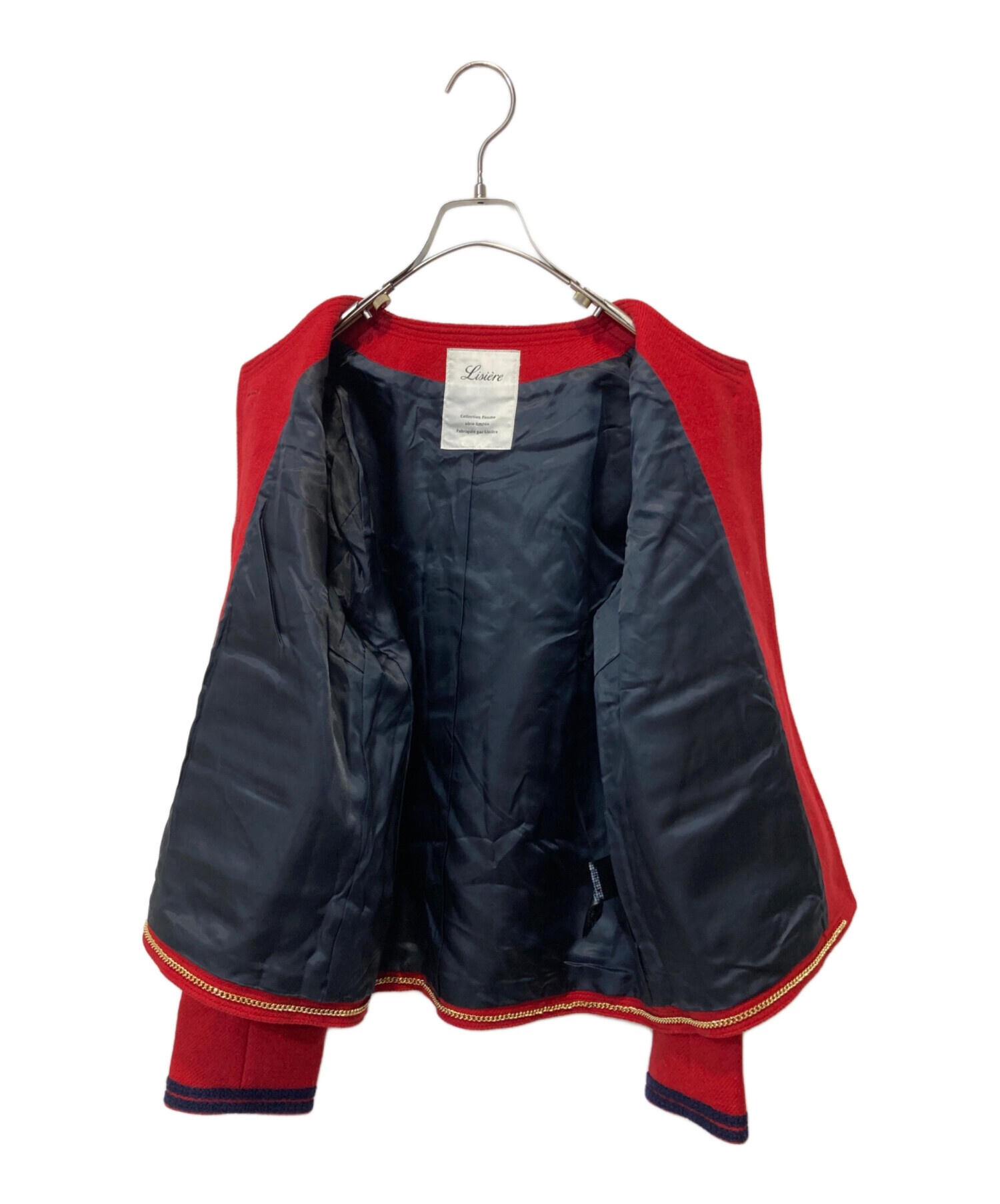 中古・古着通販】Lisiere (リジェール) ノーカラー金ボタンツイード