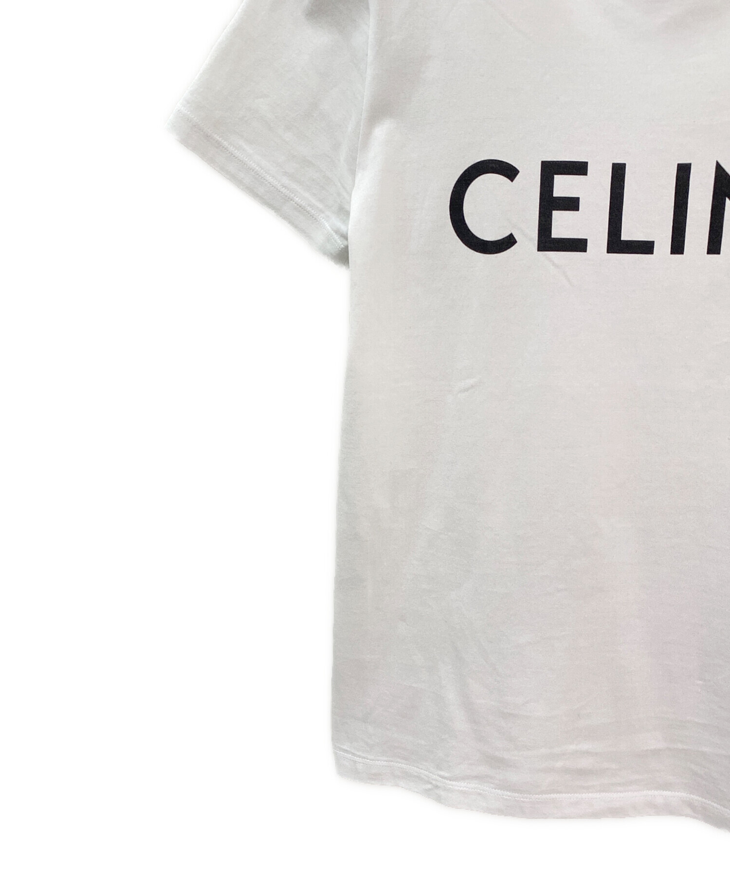 中古・古着通販】CELINE (セリーヌ) コットンロゴTシャツ ホワイト 
