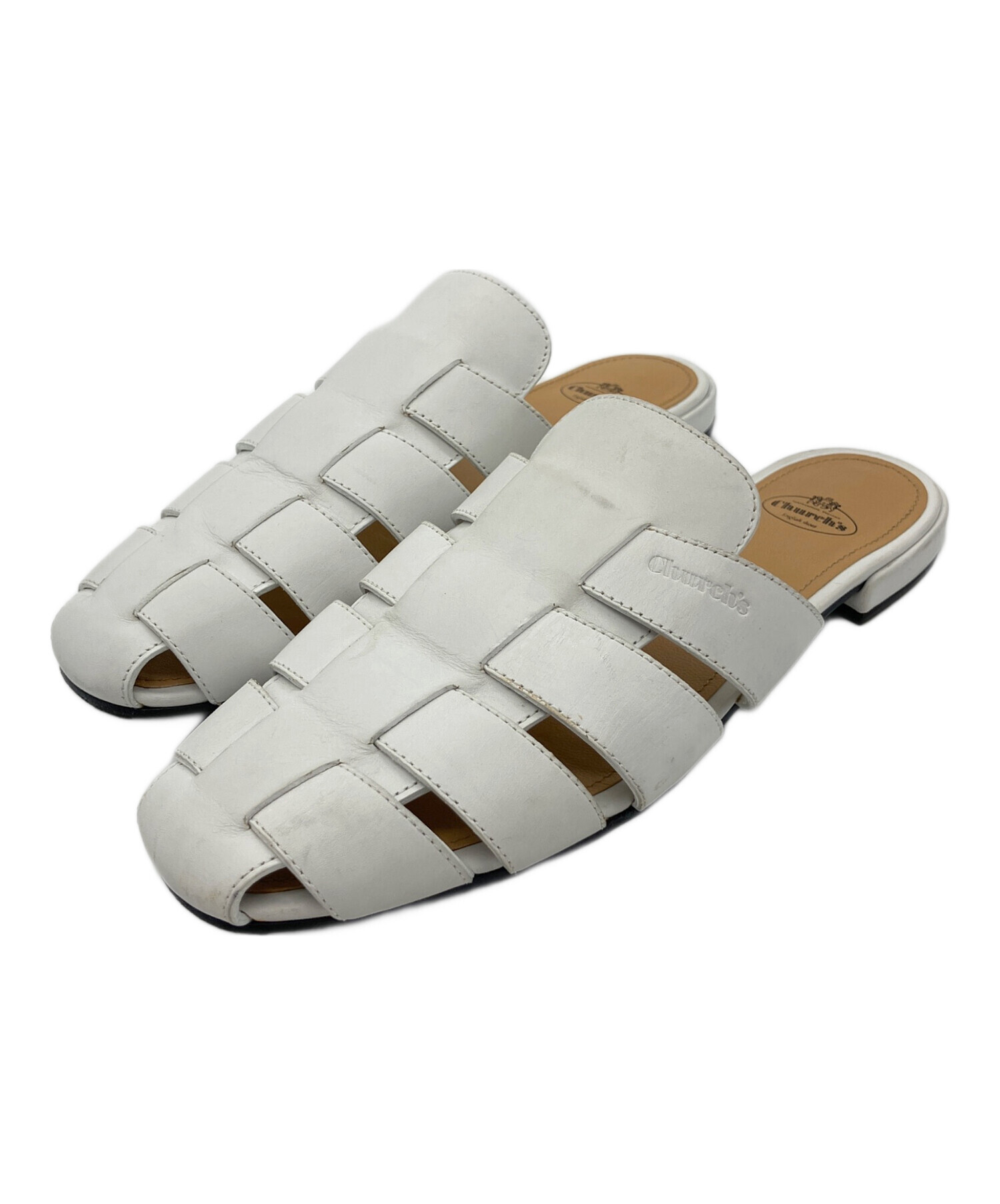 Church's ホワイト レザー ミュール　サンダル チャーチ miumiu 中古・古着通販】Church's (チャーチ) レザーサンダル ホワイト サイズ