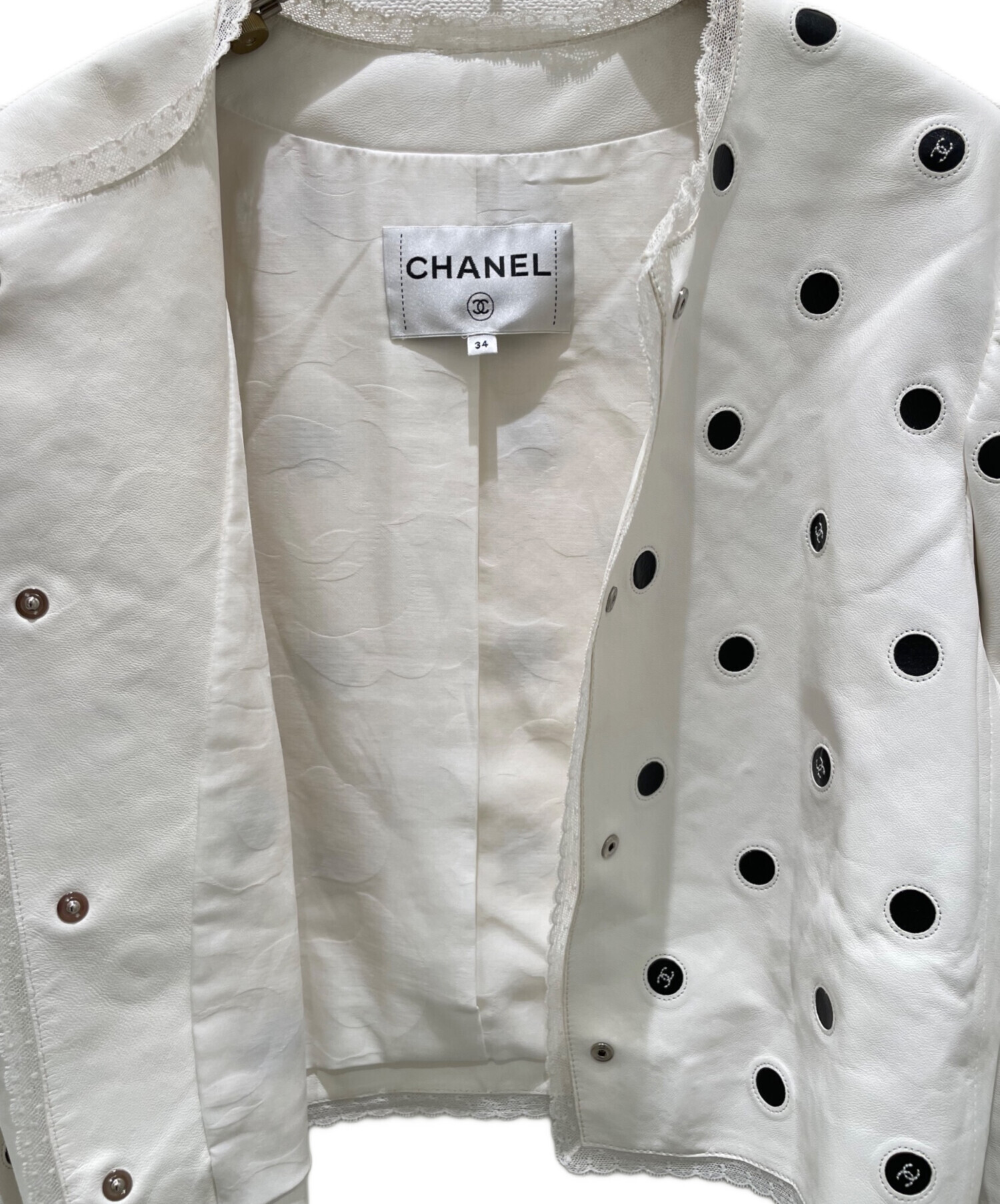 中古・古着通販】CHANEL (シャネル) ココボタン レザージャケット