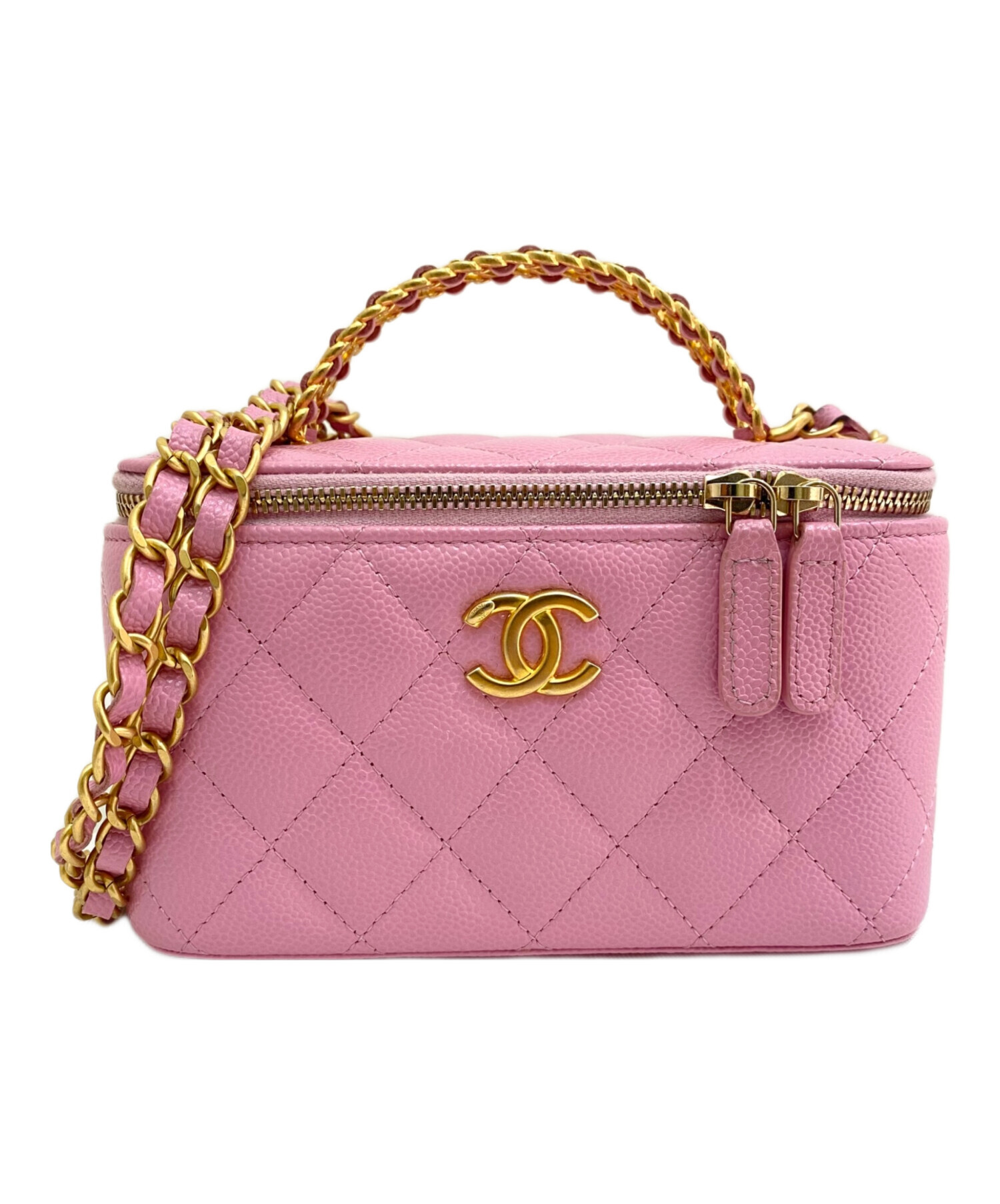 中古・古着通販】CHANEL (シャネル) スモールバニティケース ピンク 