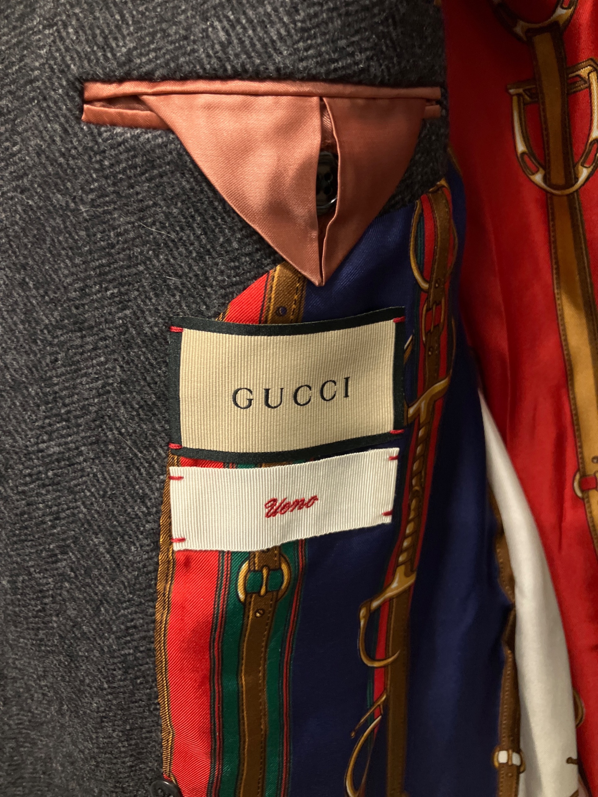 中古・古着通販】GUCCI (グッチ) ダブルコート グレー サイズ:44
