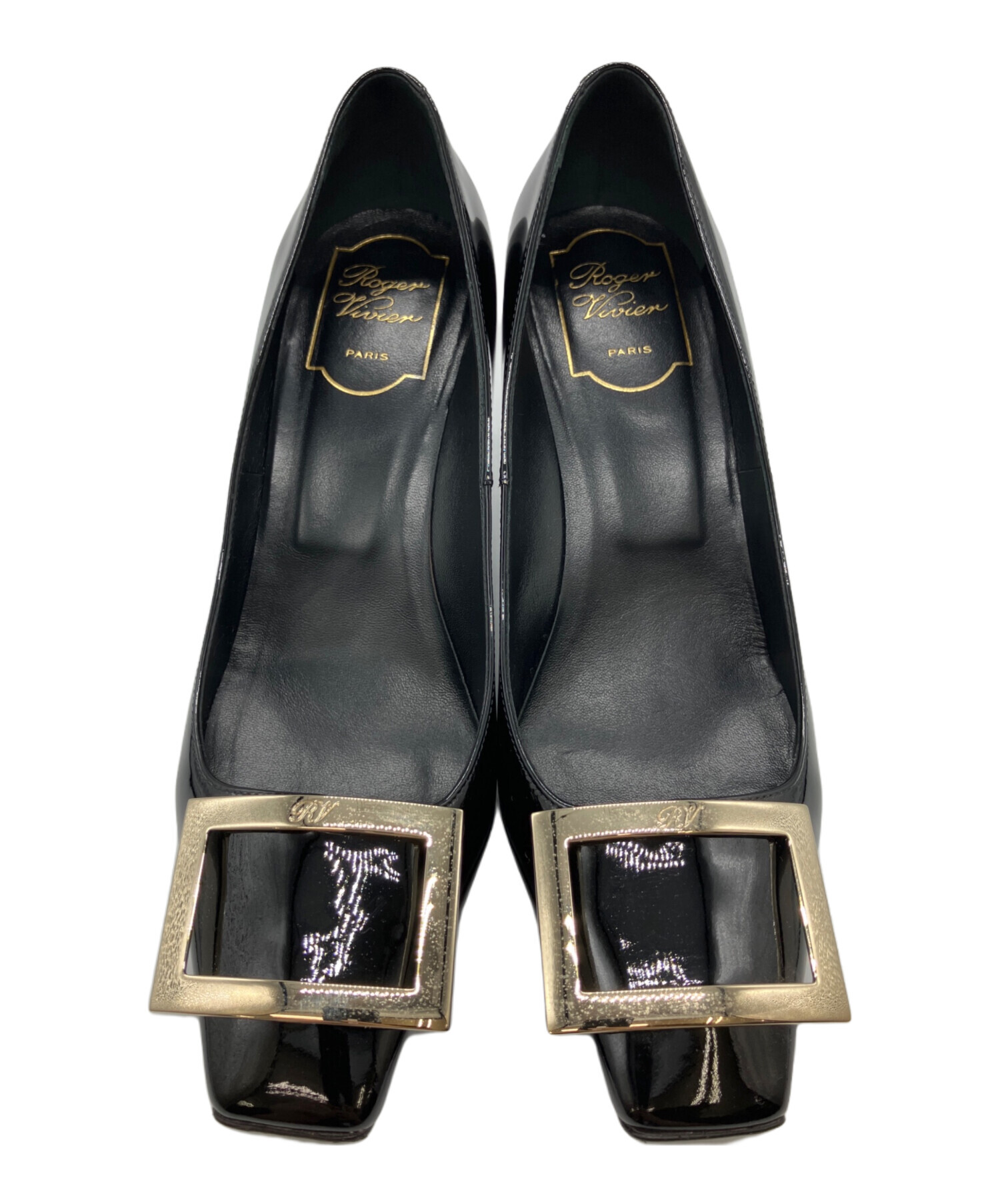 Roger Vivier ブラックエナメル 中古・古着通販】Roger Vivier (ロジェ ヴィヴィエ) エナメルパンプス