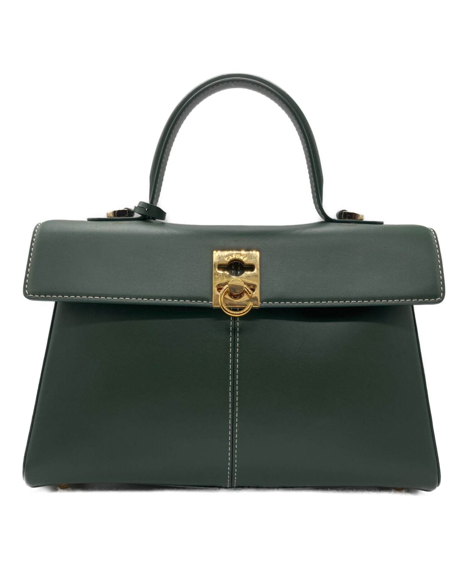 CAFUNE ハンドバッグ 2way ショルダーバッグ 中古・古着通販】CAFUNE (カフネ) 2WAYショルダーバッグ グリーン