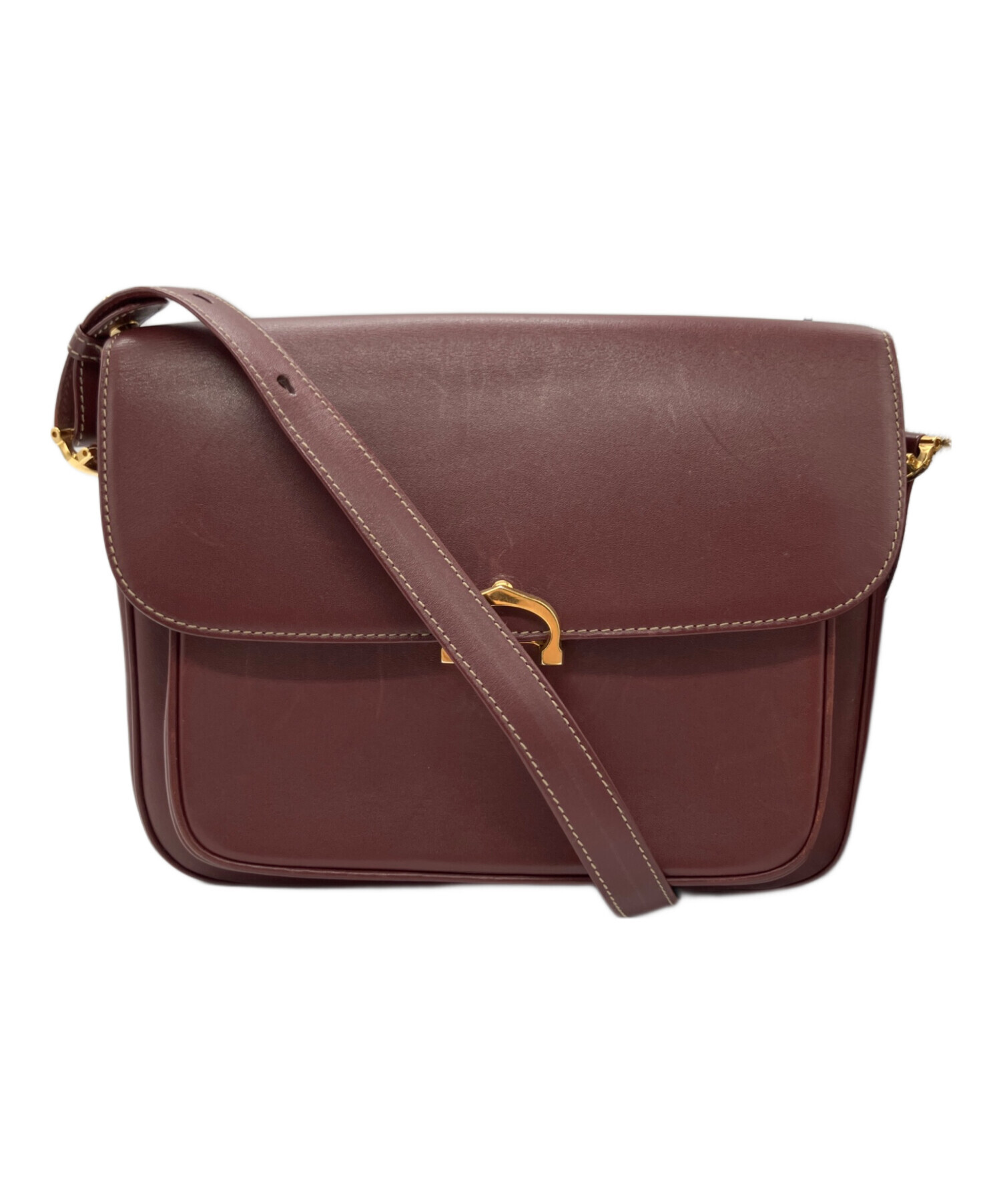 カルティエ　Cartier ショルダーバッグ　ボルドー 中古・古着通販】Cartier (カルティエ) ショルダーバッグ ボルドー