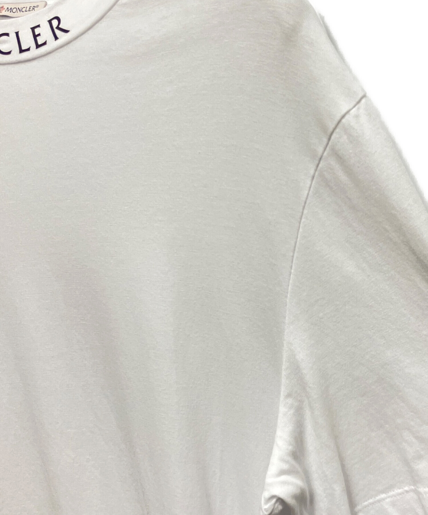 中古・古着通販】MONCLER (モンクレール) ネックロゴプリントTシャツ 