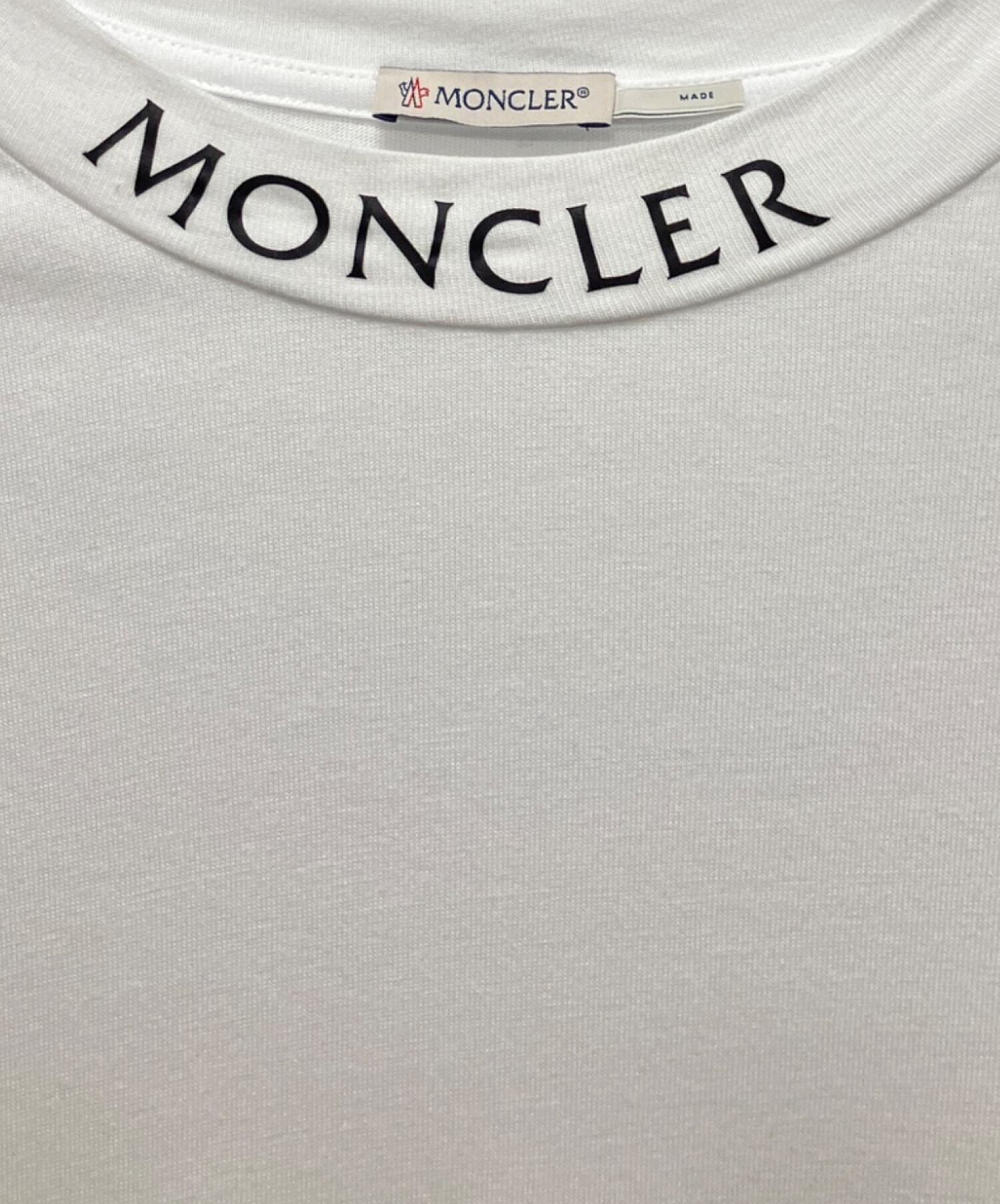 中古・古着通販】MONCLER (モンクレール) ネックロゴプリントTシャツ 