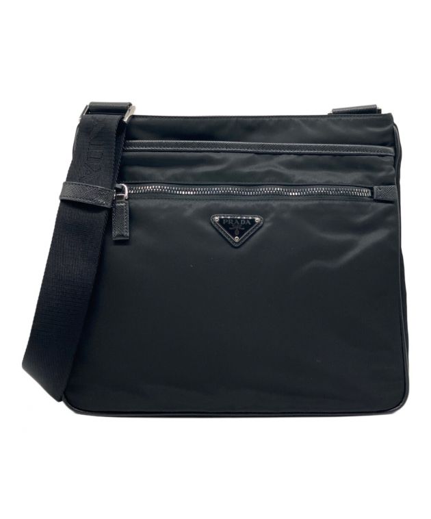 中古・古着通販】PRADA (プラダ) プレートナイロンショルダーバッグ