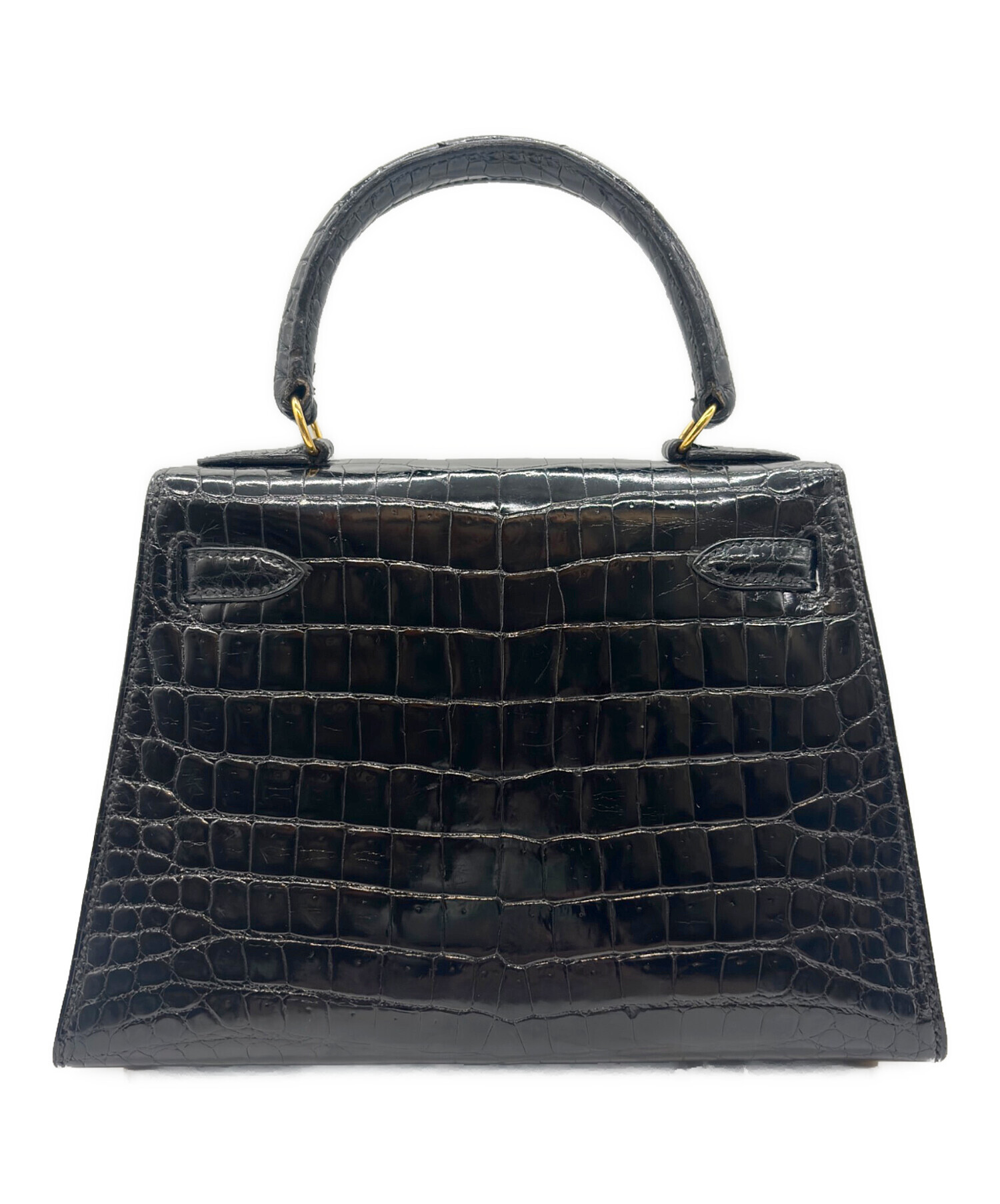 中古・古着通販】HERMES Mini Kelly Porosus Shine Mini Noir Black 