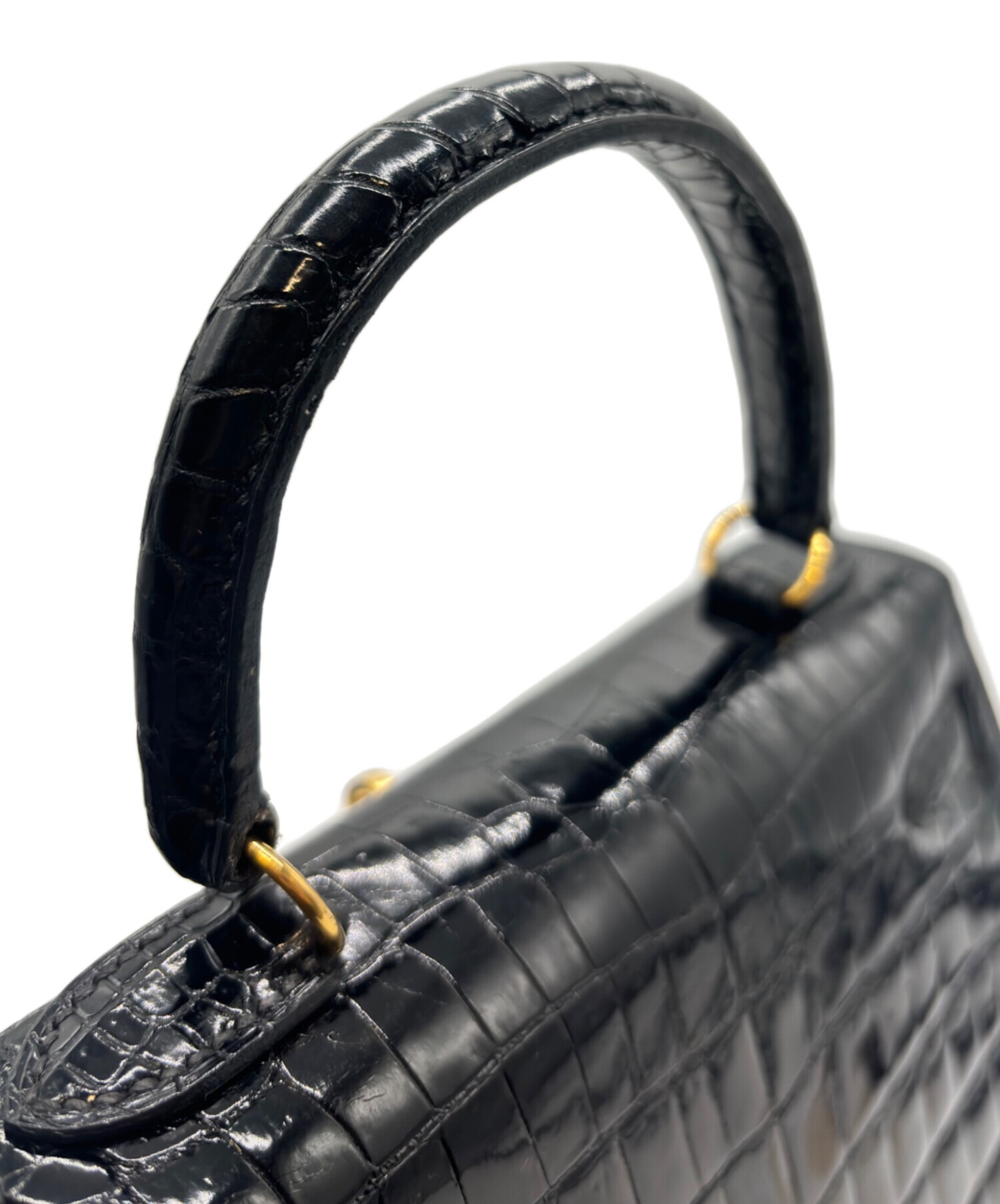 中古・古着通販】HERMES Mini Kelly Porosus Shine Mini Noir Black 