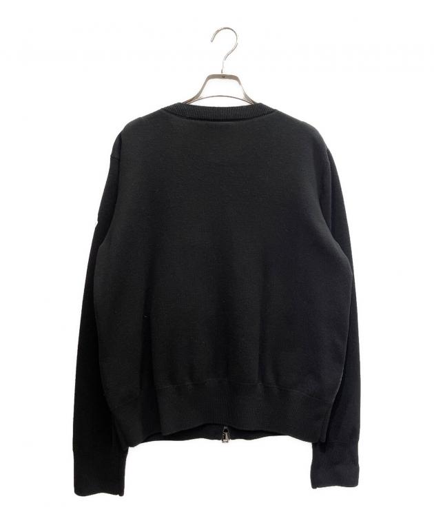 モンクレール　カーディガン　ニット　ブラックXS　国内正規品　3P263 美品★ MONCLER ニットカーディガン フリル ダブルジップ (モンクレール) ジャケット・アウター