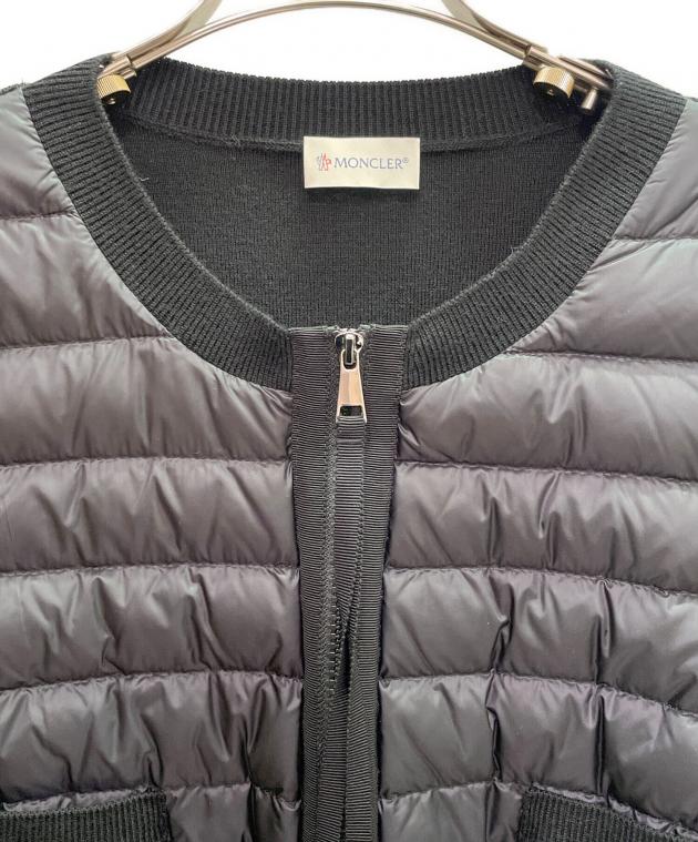 【売り切り！お値下げします。】モンクレール　カーディガン　ブラック モンクレール MONCLER ダウン切り替え ジップアップ カーディガン