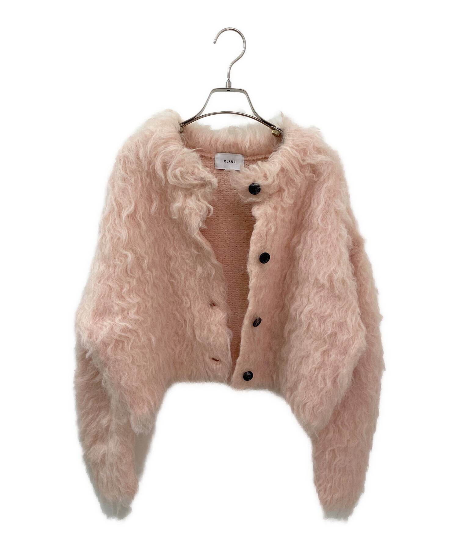 トップス CLANE Shaggy Short Knit Cardigan Pink CLANE - シャギ― ショートカーディガン - SHAGGY SHORT KNIT CARDIGAN