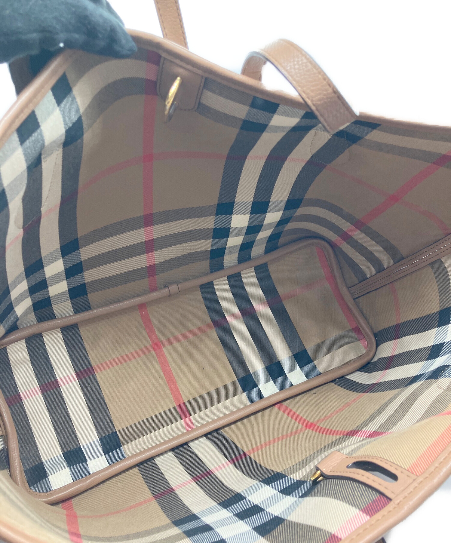 中古・古着通販】BURBERRY (バーバリー) リバーシブルハンドバッグ