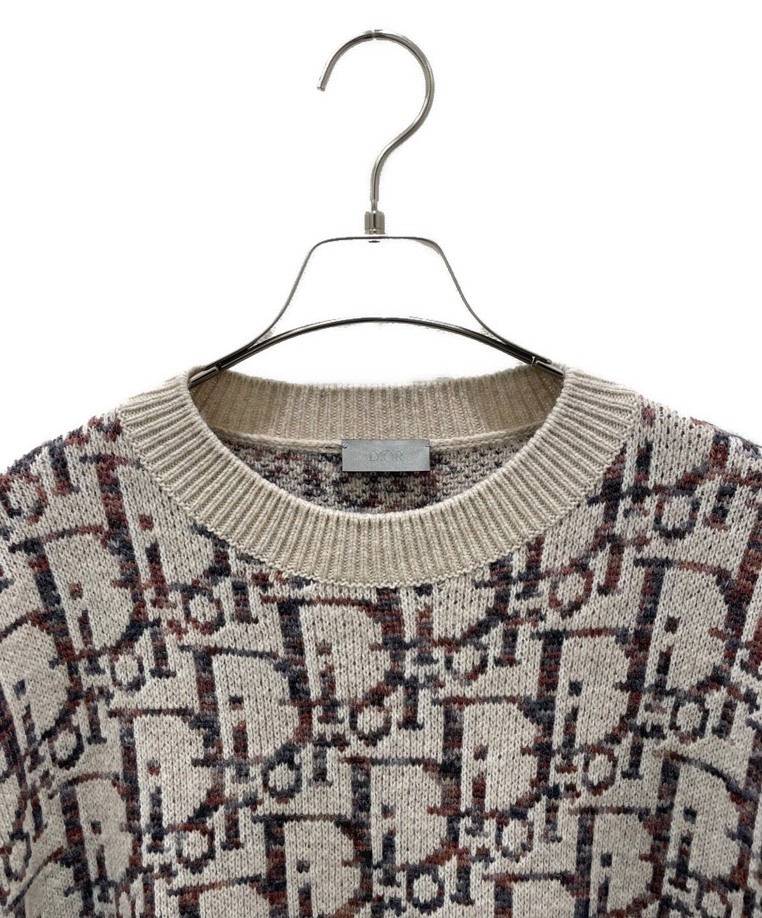 中古・古着通販】Dior (ディオール) オブリークウールニット ベージュ