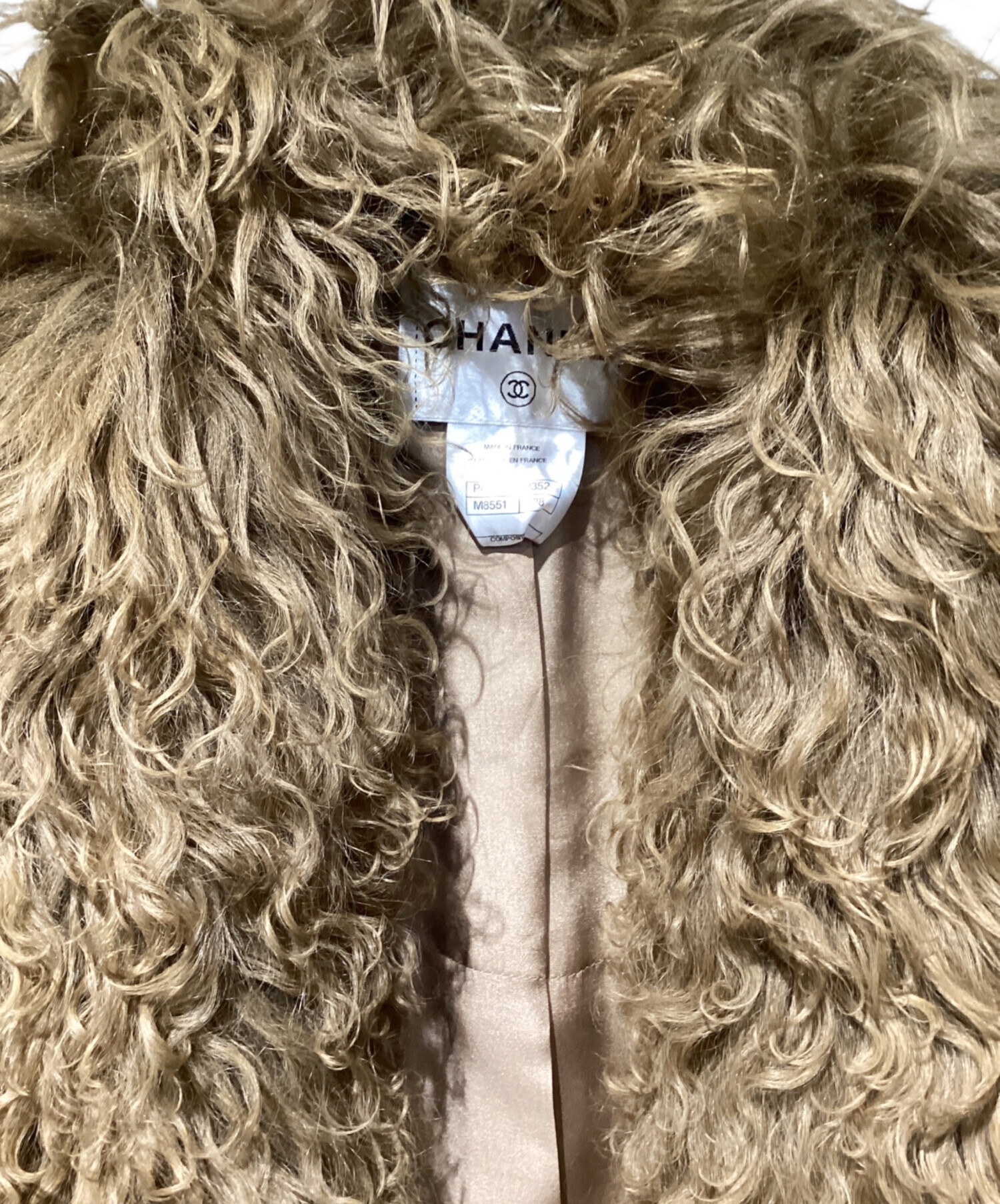 中古・古着通販】CHANEL (シャネル) ツイードファーコート ブラウン 