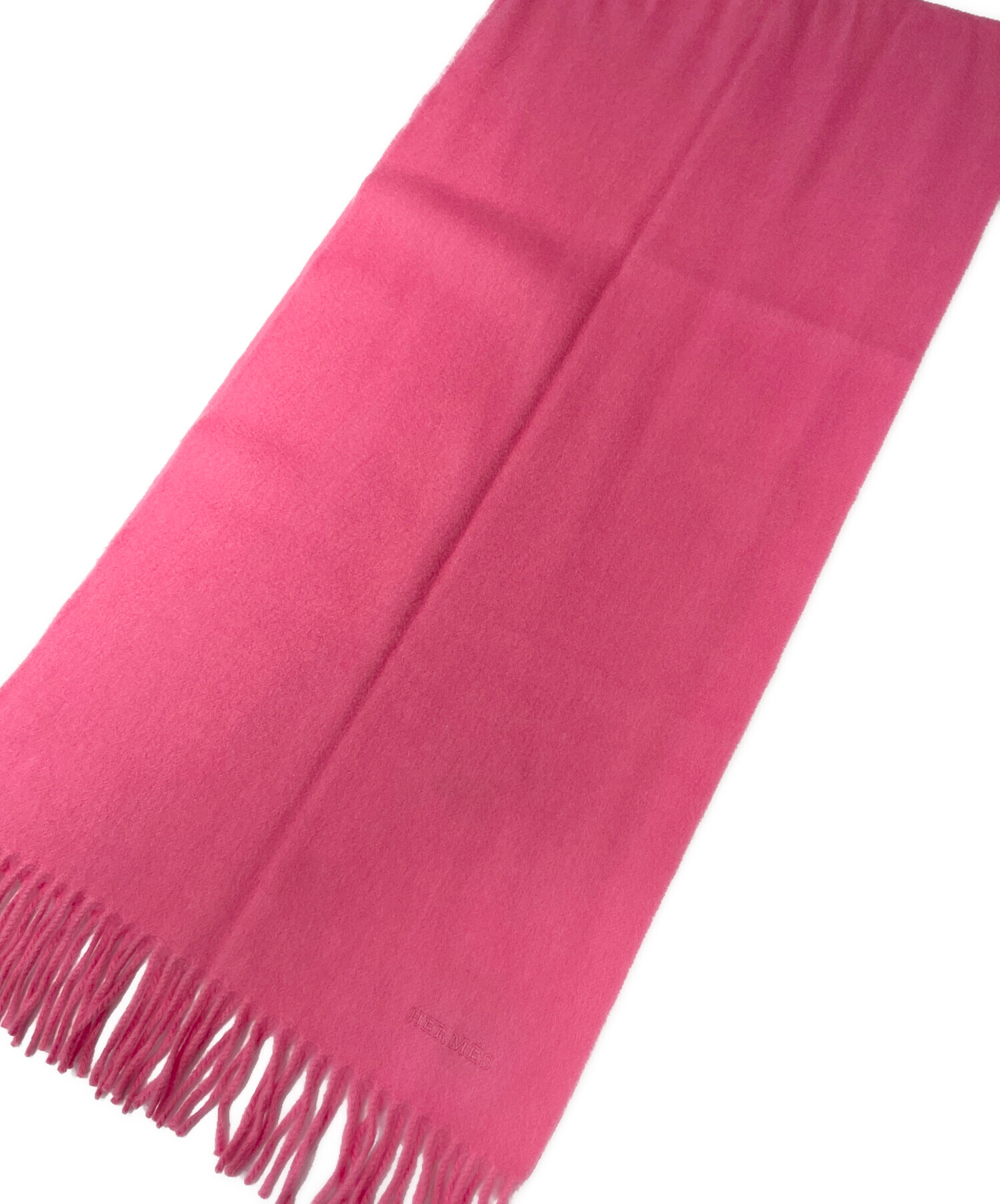 中古・古着通販】HERMES (エルメス) カシミヤマフラー ピンク 