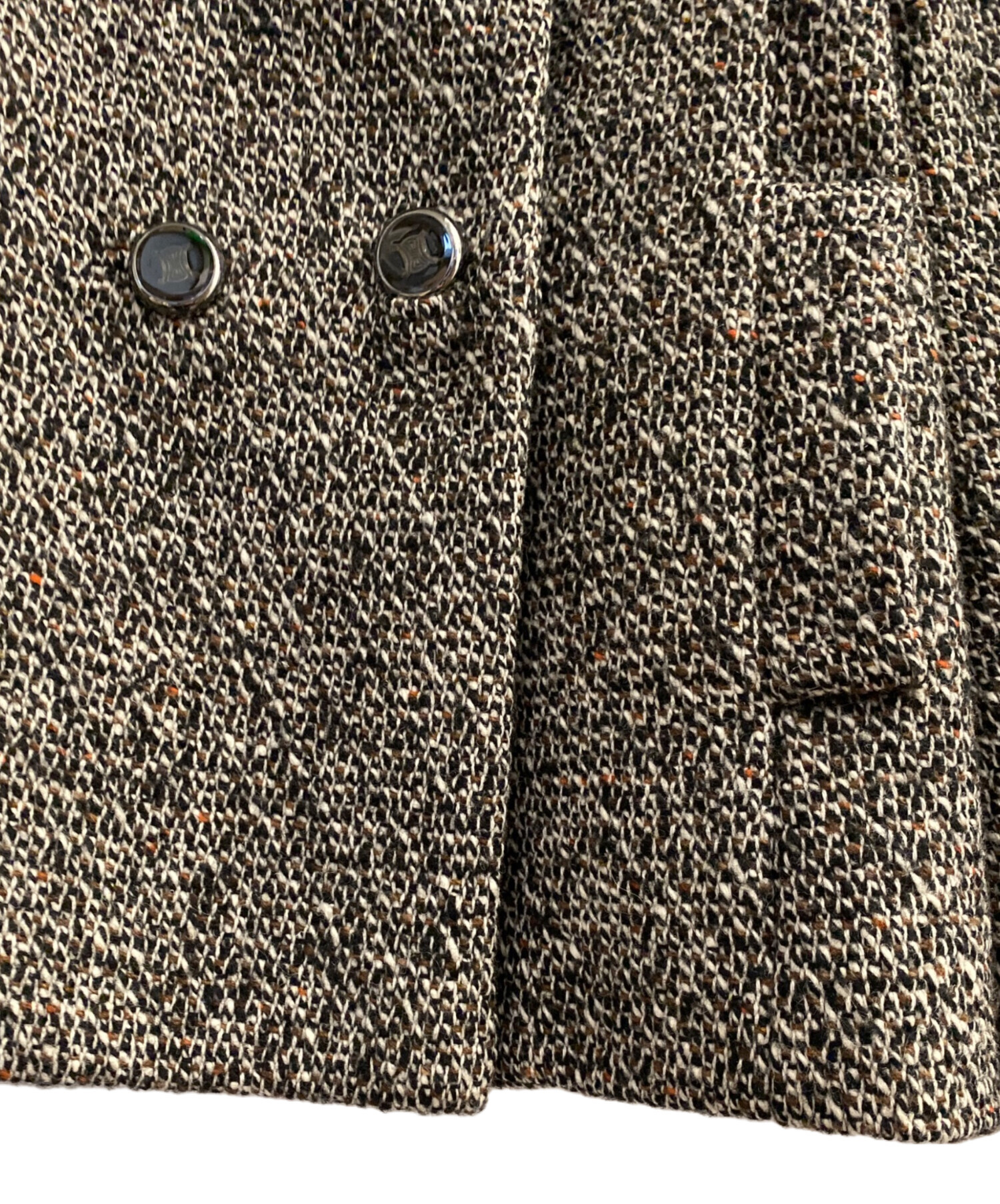 中古・古着通販】CELINE (セリーヌ) ツイードPコート グレー サイズ:36