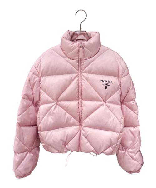 PRADA ピンク ダウンジャケット 中古・古着通販】PRADA (プラダ) Re-Nylonギャバジンダウンジャケット