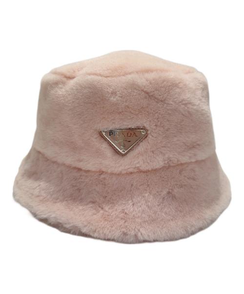 中古・古着通販】PRADA (プラダ) ファーバケットハット ライトピンク
