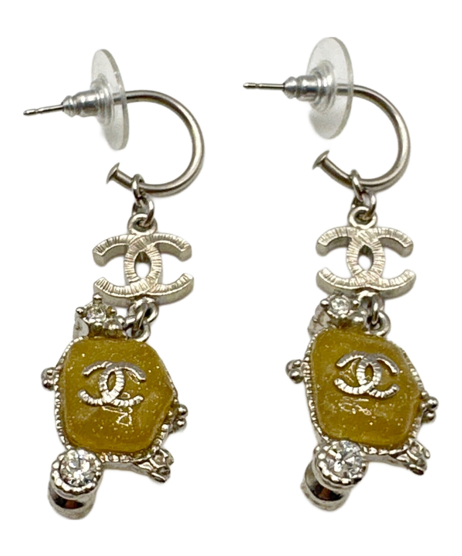 中古・古着通販】CHANEL (シャネル) ココマークイエローストーンフープ 