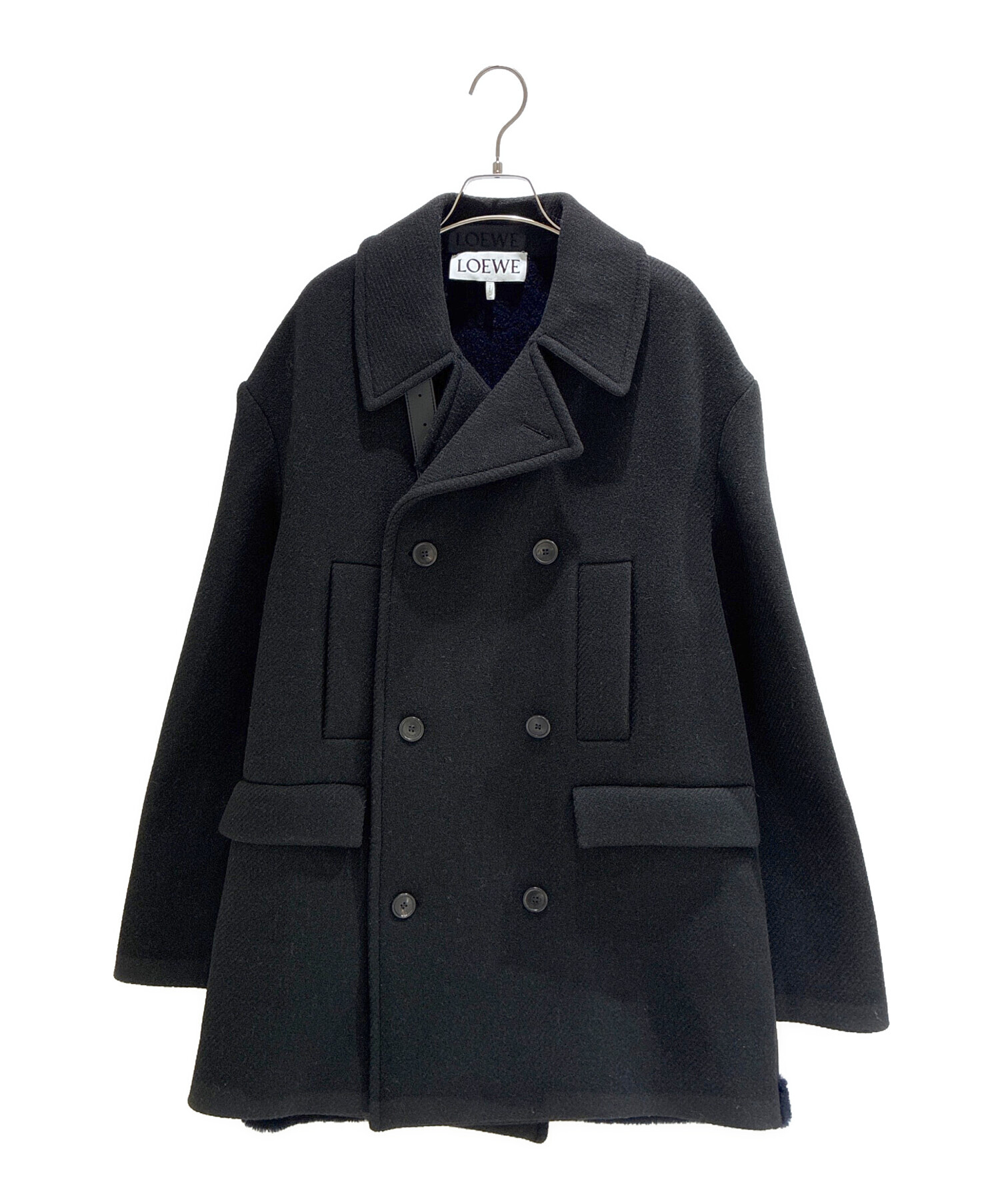 中古・古着通販】LOEWE (ロエベ) ムートンPコート H526Y03W60 ブラック