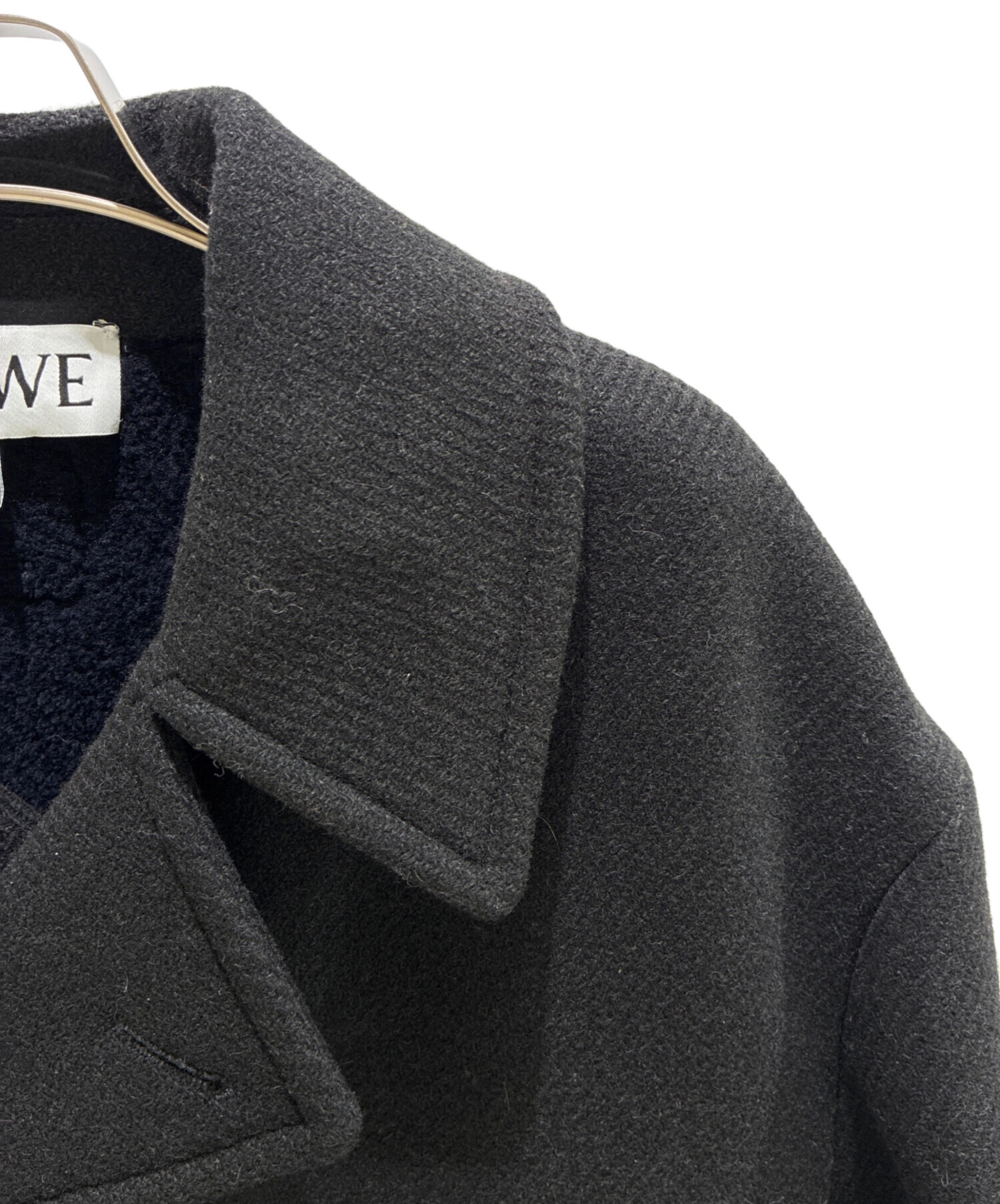 中古・古着通販】LOEWE (ロエベ) ムートンPコート H526Y03W60 ブラック