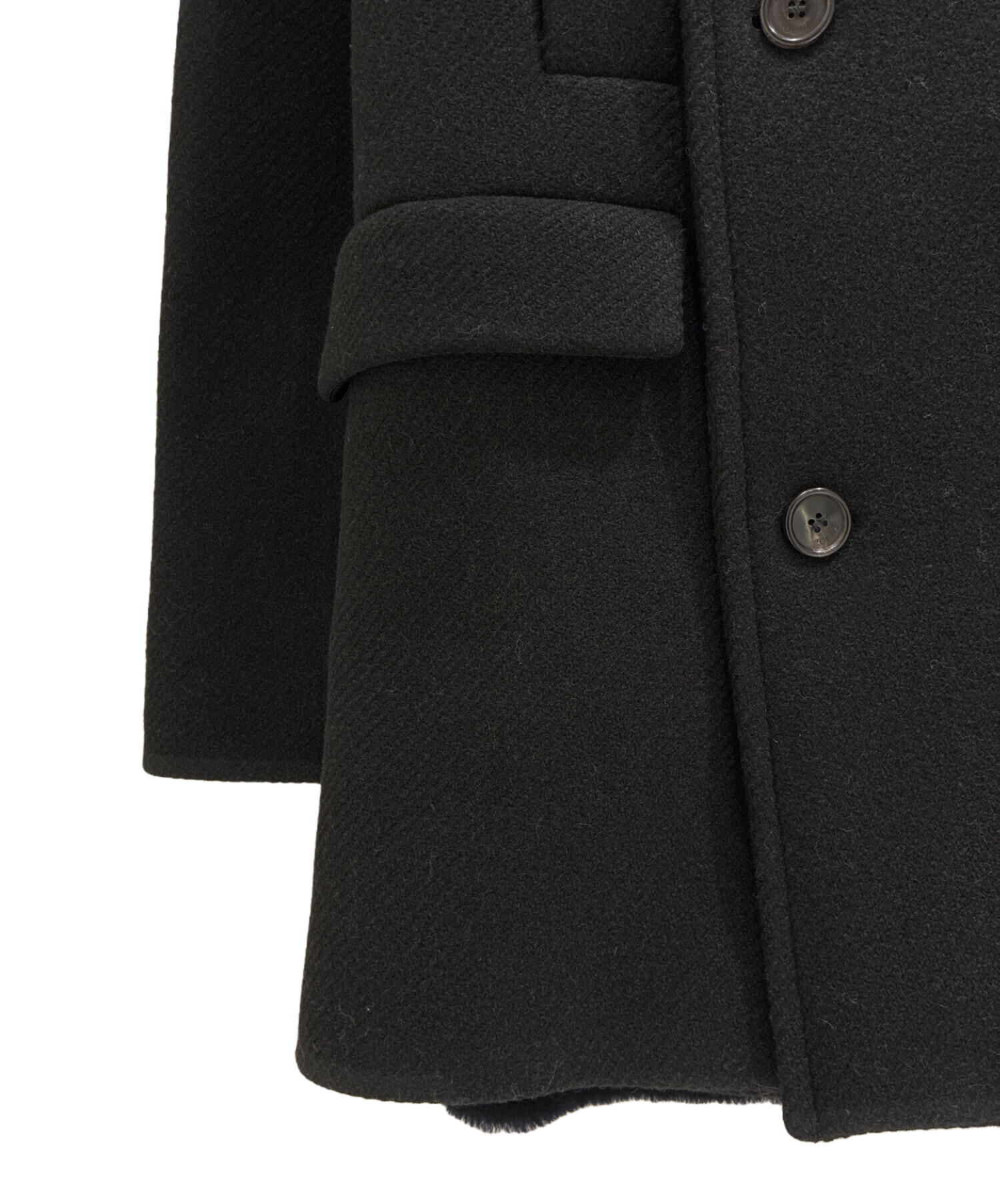 中古・古着通販】LOEWE (ロエベ) ムートンPコート H526Y03W60 ブラック
